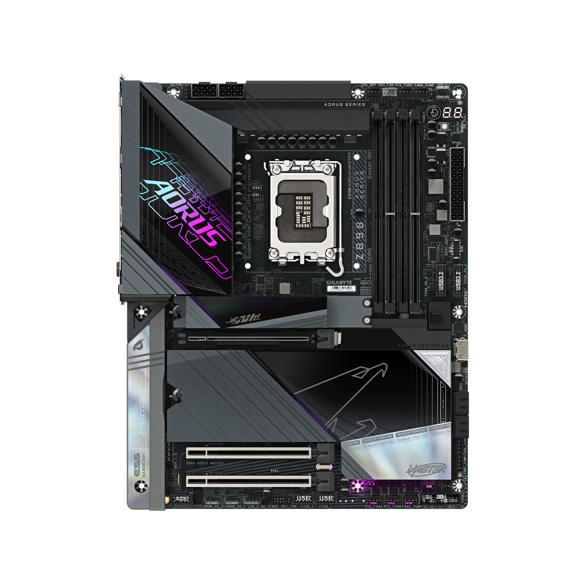 GIGABYTE Z890 AORUS Master Intel Core Ultra (Serie 2) LGA 1851 Motherboard, ATX, DDR5, 5X M.2, PCIe 5.0, Thunderbolt 4, WIFI7, 10GbE LAN, EZ-Latch Bild 3
