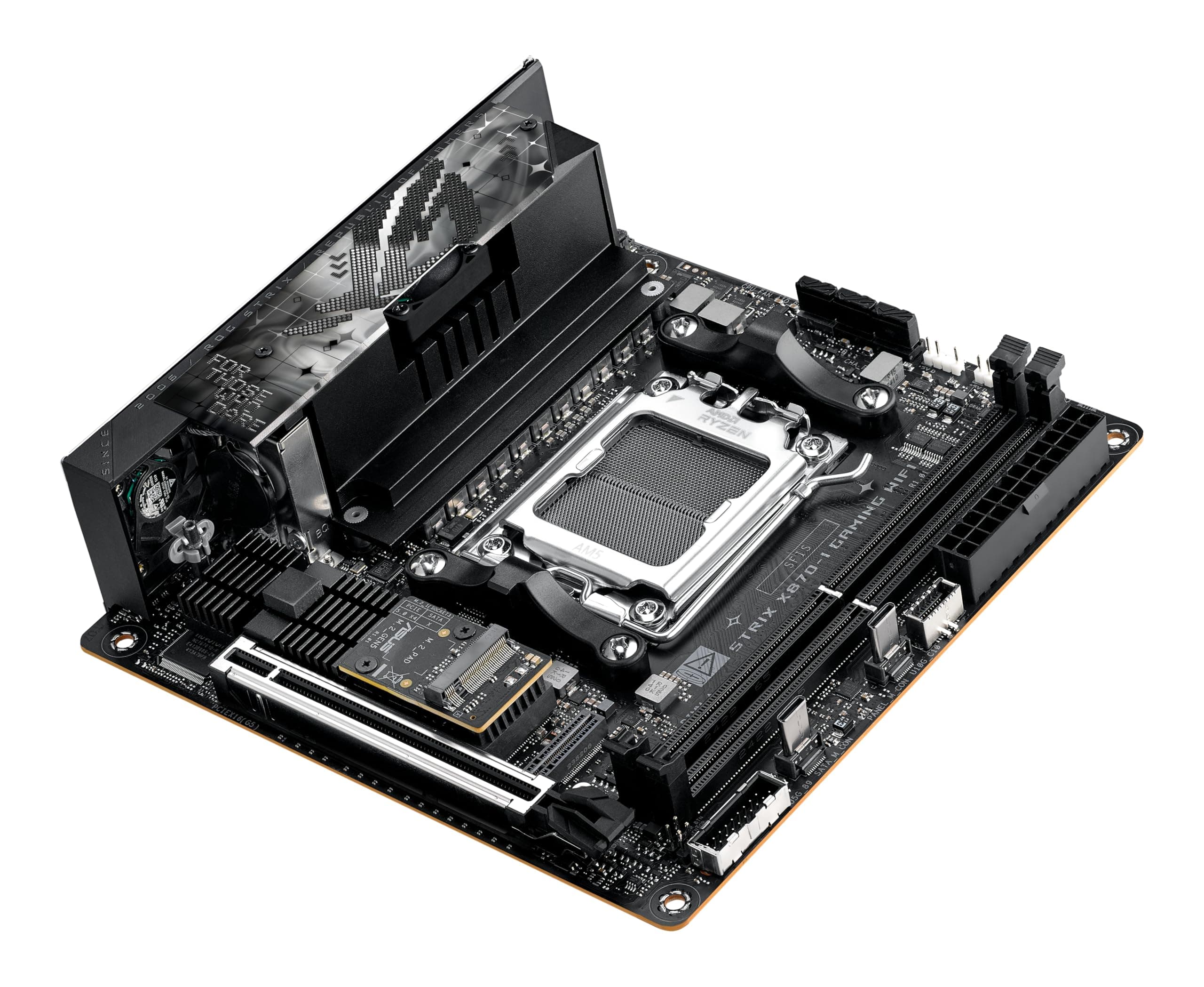 Asus Rog Strix X870-I Gaming Mainboard Sockel AM5 (AMD, X870, Mini-ITX, 10+2+1 Power Stages, Dynamic OC Switcher, Core Flex, DDR5, WiFi 7, M.2, PCIe 5.0) Bild 7