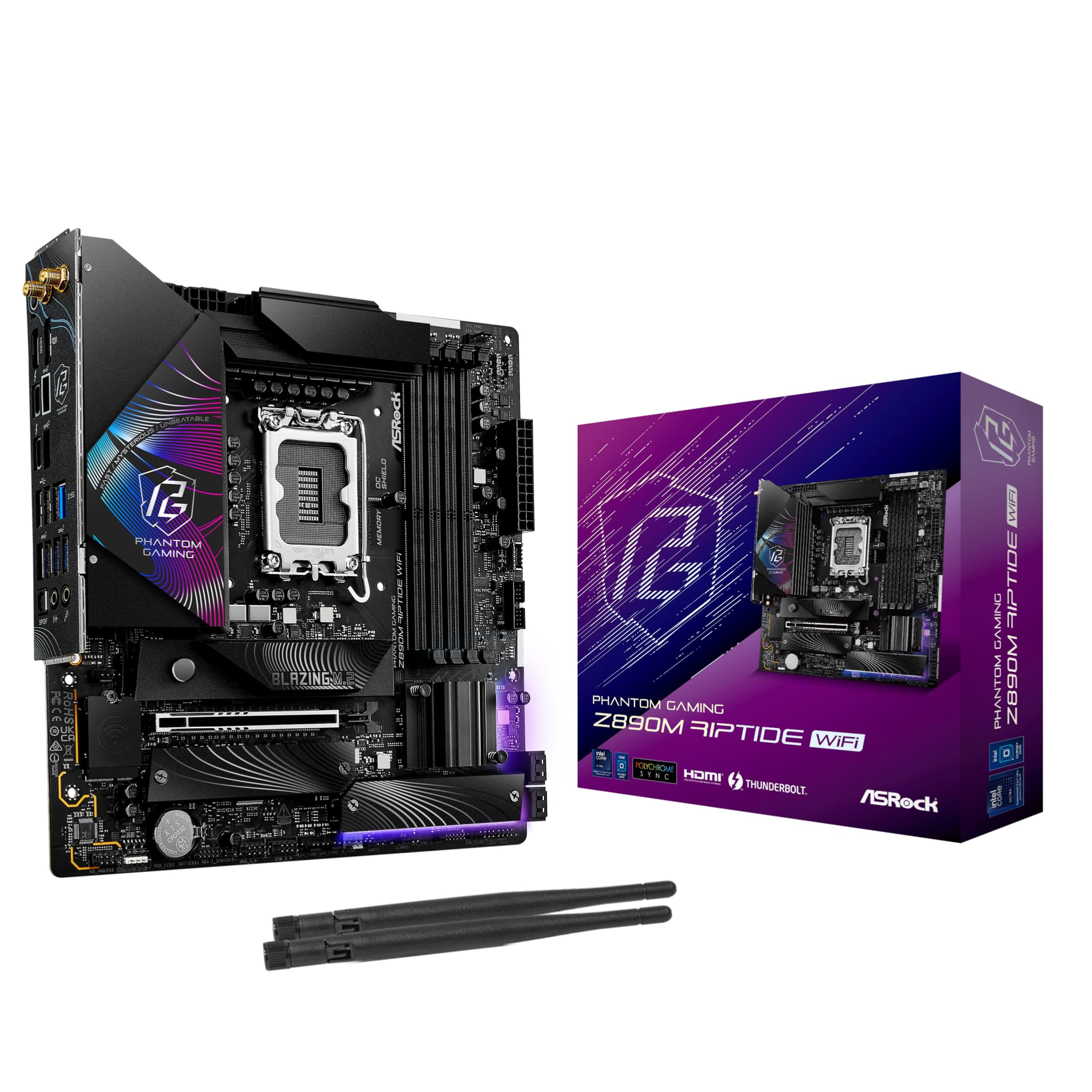 ASRock Z890M Phantom Gaming Piptide WiFi Intel S1851 DDR5 Bild 2