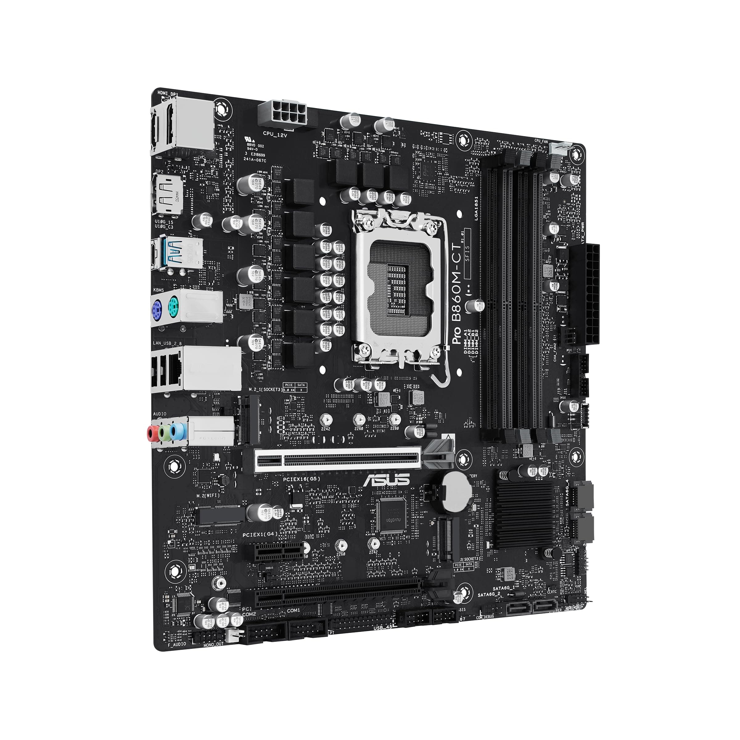 ASUS PRO B860M-CT-CSM Intel® B860 (LGA 1851) mATX Motherboard, PCIe 5.0, DDR5, 2X M.2, Intel® 1G LAN, 2X DP, HDMI, USB Type-C®, TPM IC onboard mit verbesserter Sicherheit, Zuverlässigkeit und Bild 3