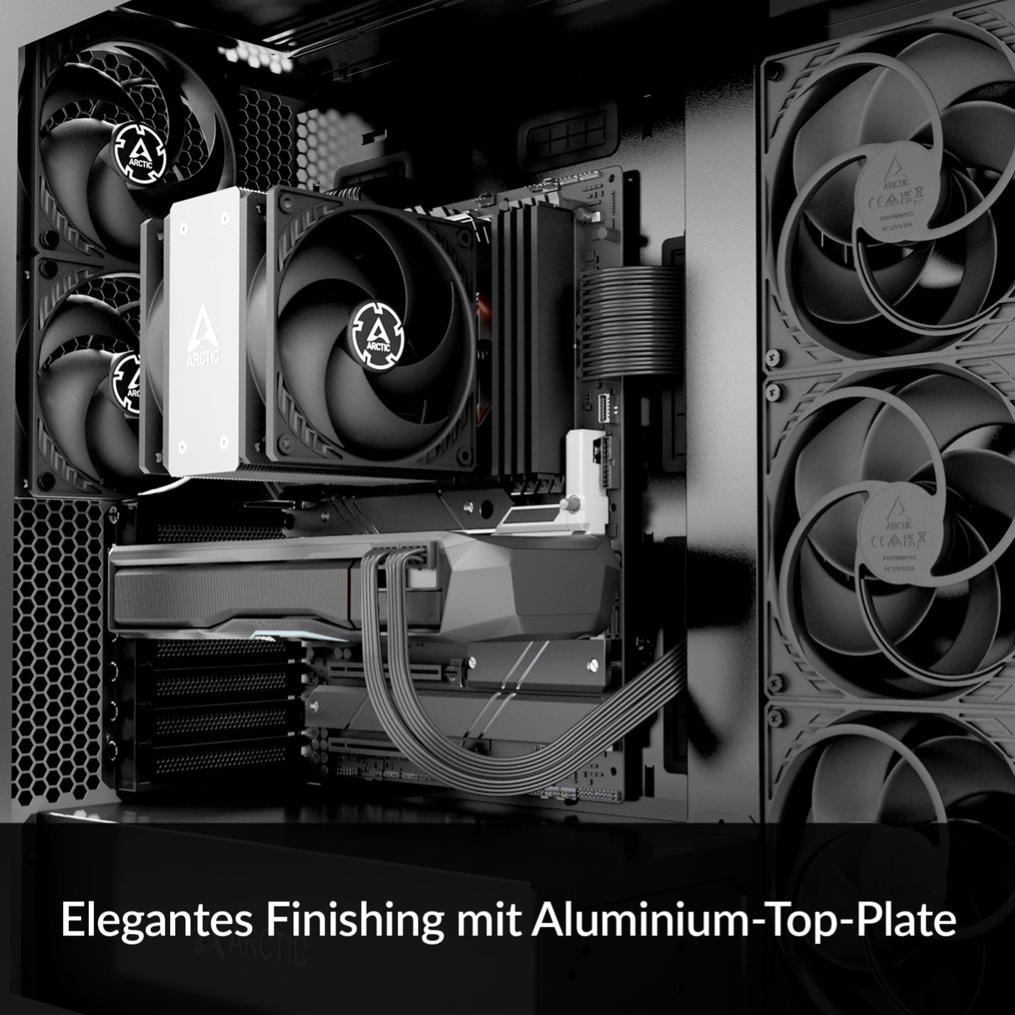 ARCTIC Freezer 36 - CPU Kühler mit Push-Pull für Intel & AMD, Single-Tower, Zwei druckoptimierte 120 mm P-Lüfter, Hydrodynamisches Gleitlager, 200–1800 rpm, 4 Heatpipes, inkl. MX-6 Wärmeleitpaste Bild 3