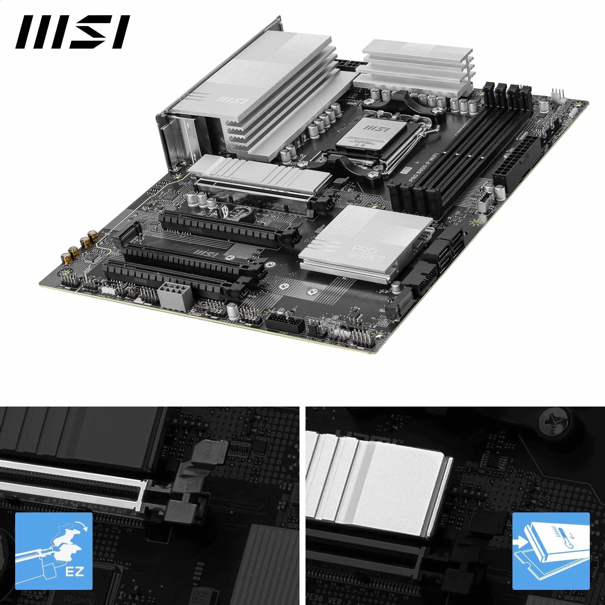 MSI PRO B850-P WiFi Mainboard, ATX - Unterstützt AMD Ryzen 9000/8000 / 7000 Prozessoren, AM5 - DDR5 Memory Boost (8200+ MT/s OC), PCIe 5.0 x16 & 4.0 x16, M.2 Gen5, Wi-Fi 7, 5G LAN Bild 5