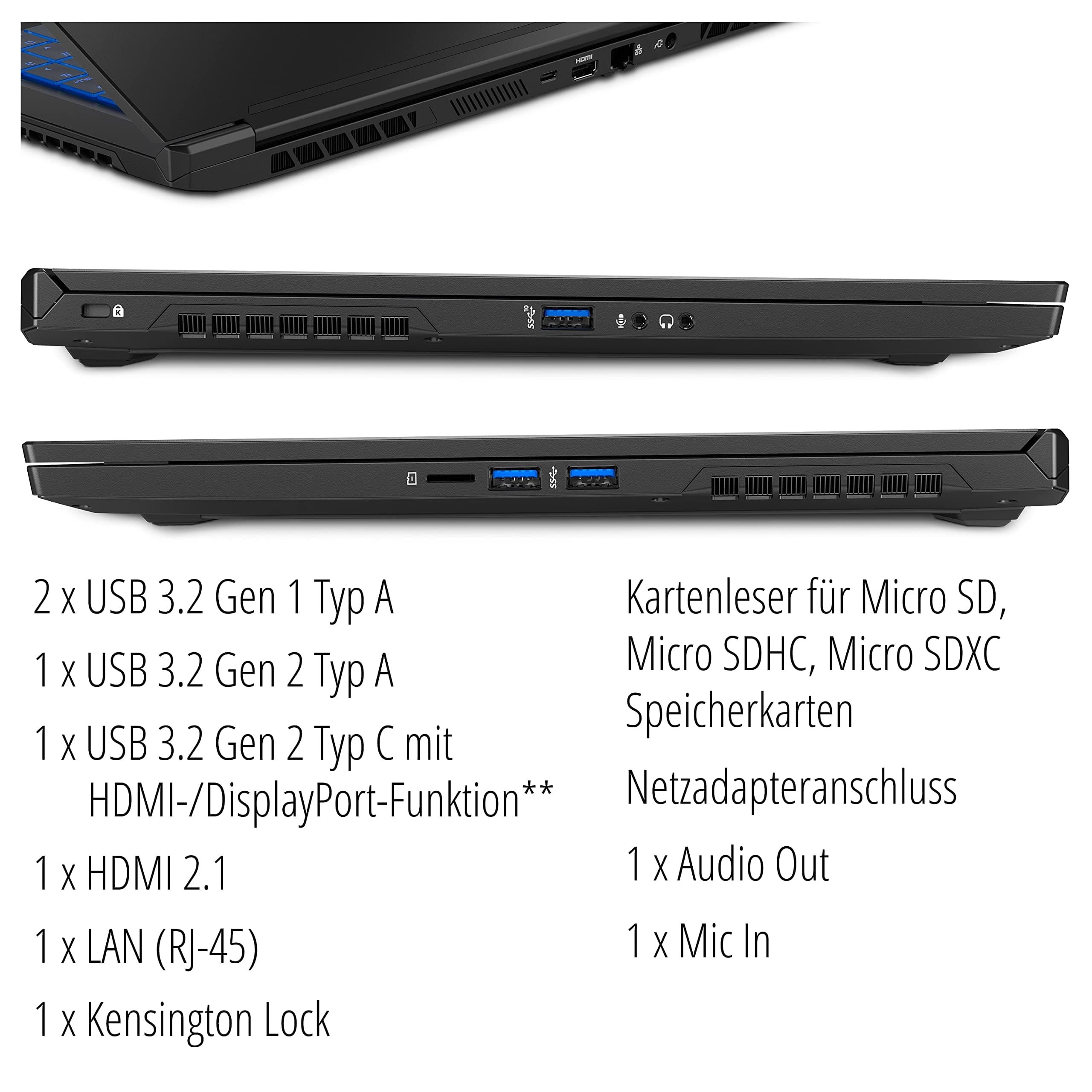 MEDION ERAZER Beast X25 43,9 cm (17,3 Zoll 165Hz) QHD Gaming Notebook (AMD Ryzen 9 5900HX, 64GB DDR4 RAM, 2TB PCIe SSD, NVIDIA GeForce RTX 3080 16 GB GDDR6 VRAM, Win 11 Home) Bild 6