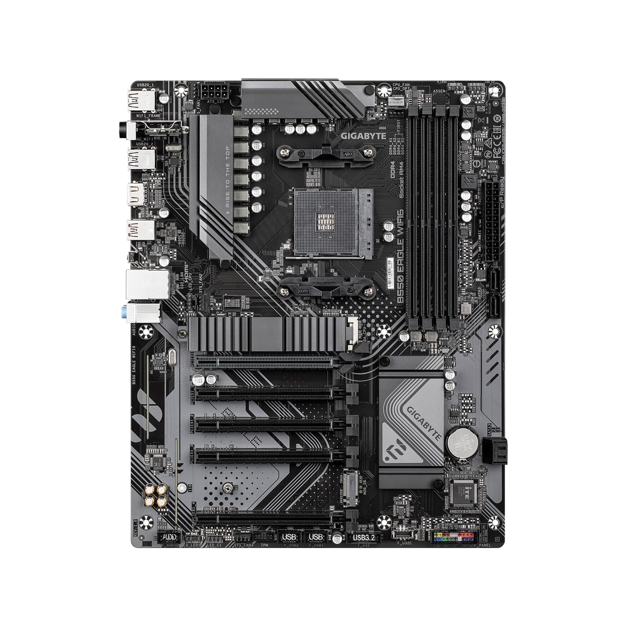 GIGABYTE B550 Eagle WIFI6 Mainboard – AMD Ryzen 5000 G-Serie CPUs, 10+3+1 Phasen VRM, bis zu 3200 MHz DDR4, 1xPCIe 4.0 + 1xPCIe 3.0 M.2, 1GbE LAN, WiFi 6, USB 3.2 Gen 2 Bild 3