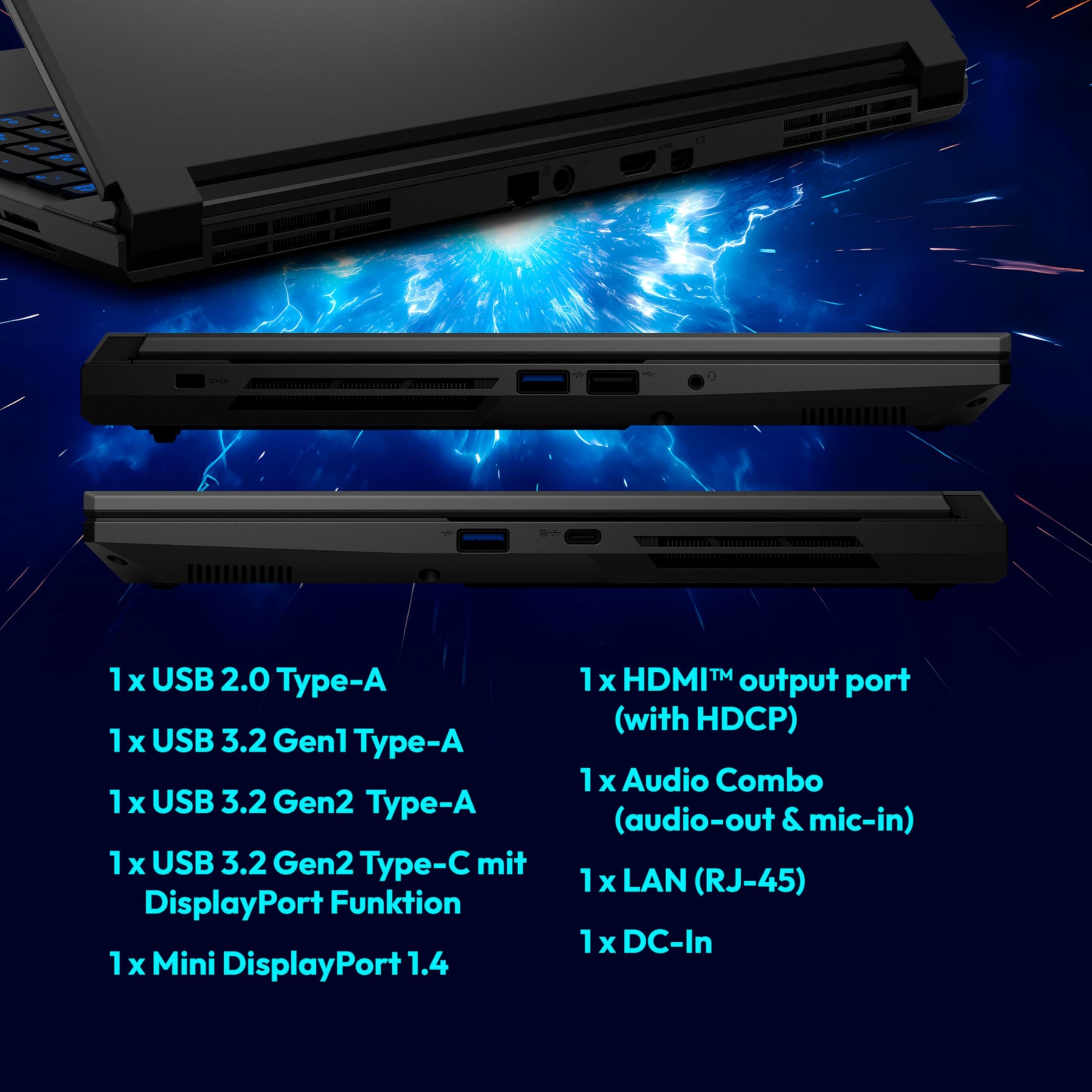 ERAZER Scout 17 E1 43,9 cm (17,3 Zoll 144Hz) Full HD Gaming Laptop (Core i5 13420H, GeForce RTX 5050 8GB GDDR7 VRAM, 16GB DDR5 RAM, 1TB PCIe SSD, ohne OS) Core i5-13420H 16 GB 1000 GB NVIDIA GeForce RTX 5050 MD62759 Bild 6