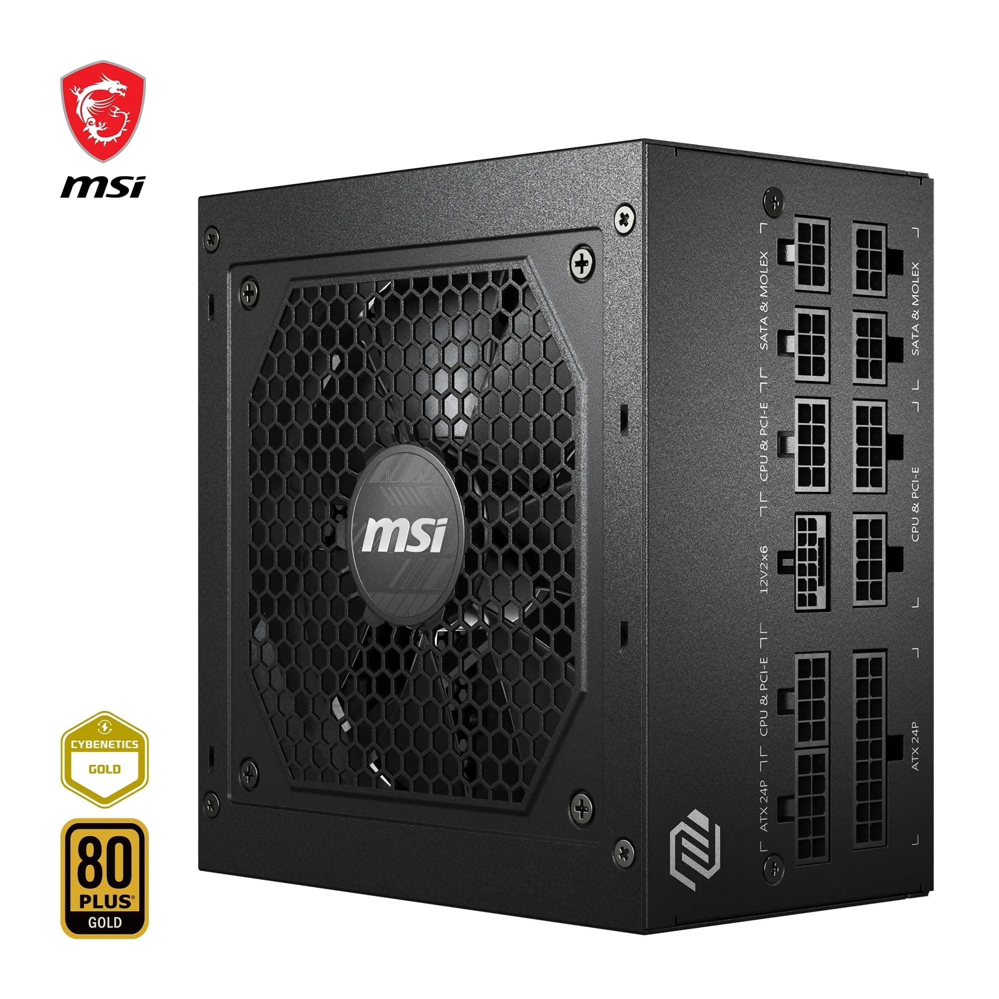 MSI MAG A850GL PCIE5 Netzteil, 850W, 80 Plus Gold, voll modular, ATX 3.0, unterstützt PCIe 5.0 GPU, 120mm FDB Lüfter mit dynamischen Kugellager, Full-Bridge LLC, Schwarze Flackkabel - 7 Jahre Garantie 850W PCIE5 Bild 5