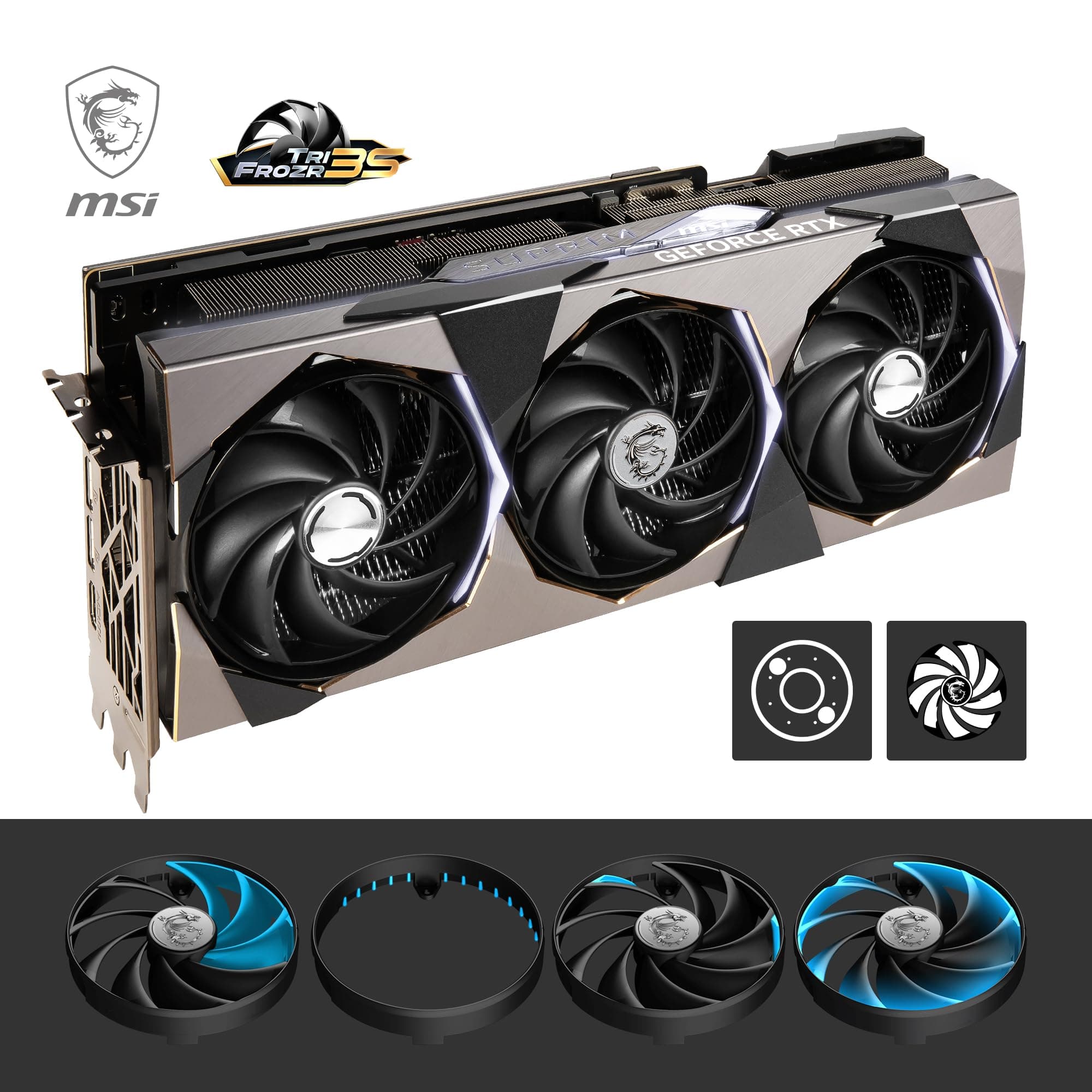 MSI GeForce RTX 4080 16GB SUPRIM X Gaming Grafikkarte - NVIDIA RTX 4080, 16GB GDDR6X Speicher, 256-bit, 22,4 Gbps Bild 8