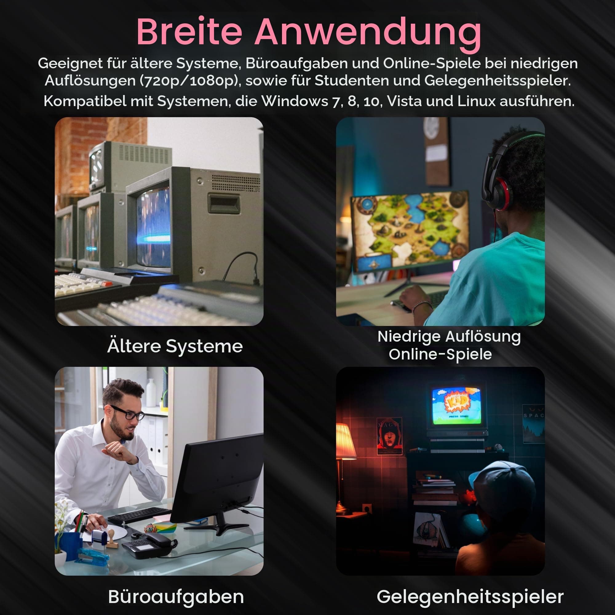Grafikkarte GTX550TI 2GB D5 192bit PCI Express X16 2.0 mit Dual-Fan-Gaming-Grafikkarte Unterstützt DVI VGA HD Multimedia Interface (Angezeigte 2 GB/Tatsächliche 6 GB RAM) Bild 7