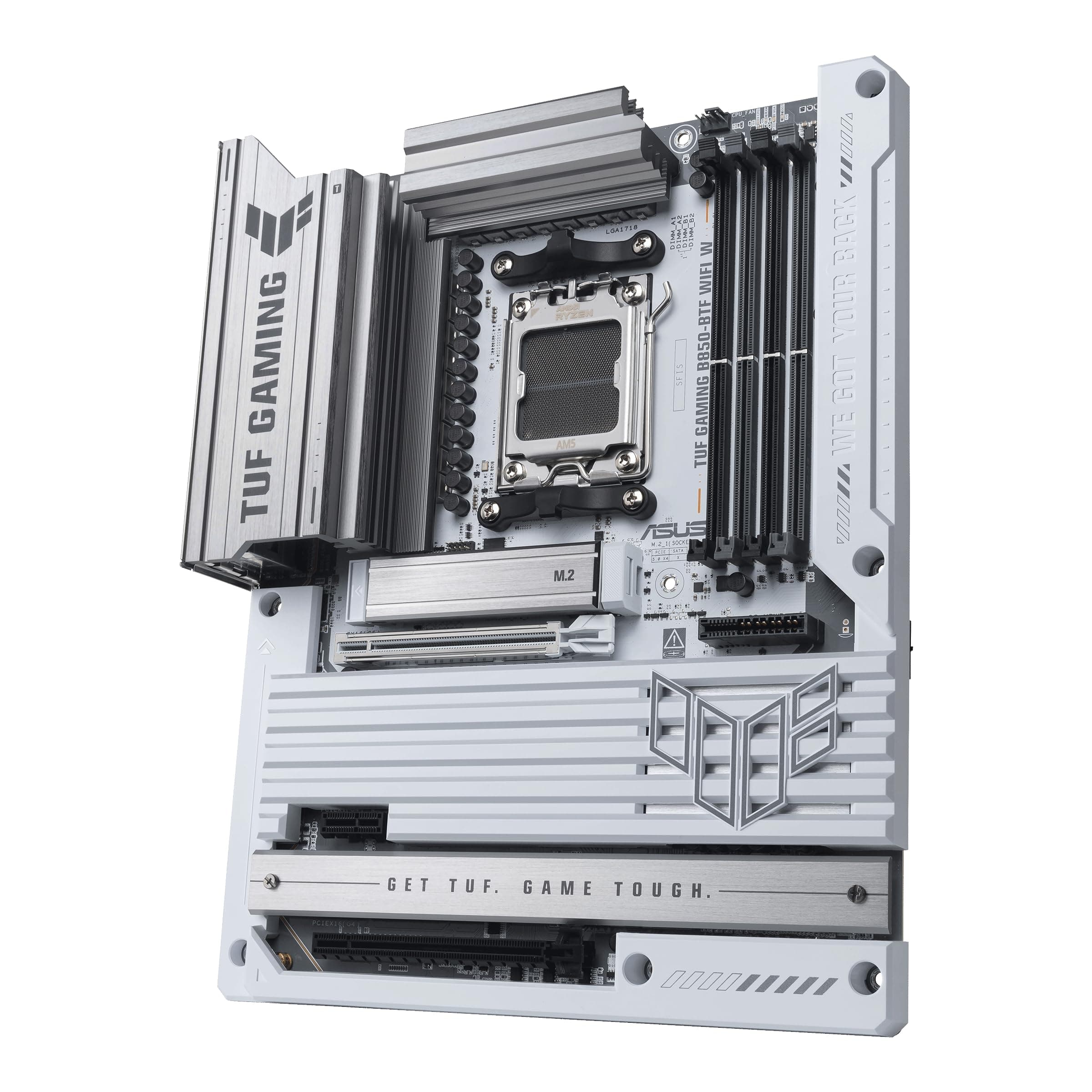 ASUS TUF Gaming B850-BTF WiFi W AMD B850 ATX Motherboard, verstecktes Stecker-Design, 14 + 2 + 1 80 A DrMOS Leistungsstufen, DDR5, PCIe 5.0 Ready, 3X M.2, Wi-Fi 7, 2,5 GB LAN, DP, HDMI™, USB 20 Gbit/s Bild 7