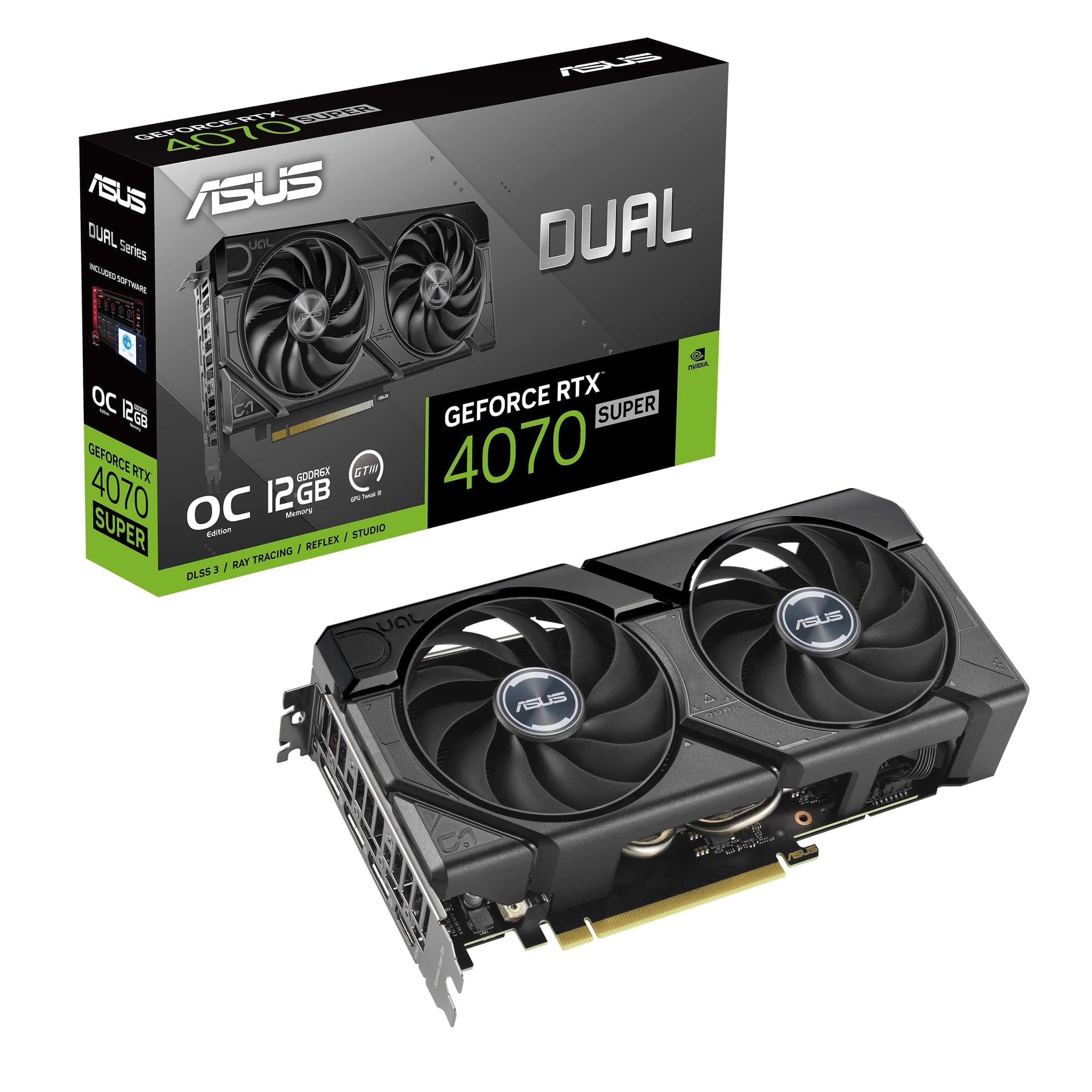 ASUS Dual GeForce RTX 4070 SUPER EVO OC Edition 12GB GDDR6X Gaming Grafikkarte (Nvidia RTX4070 SUPER DLSS 3, PCIe 4.0, 1x HDMI 2.1a, 3x DisplayPort 1.4a, DUAL-RTX4070S-O12G-EVO) + Indiana Jones Bild 2