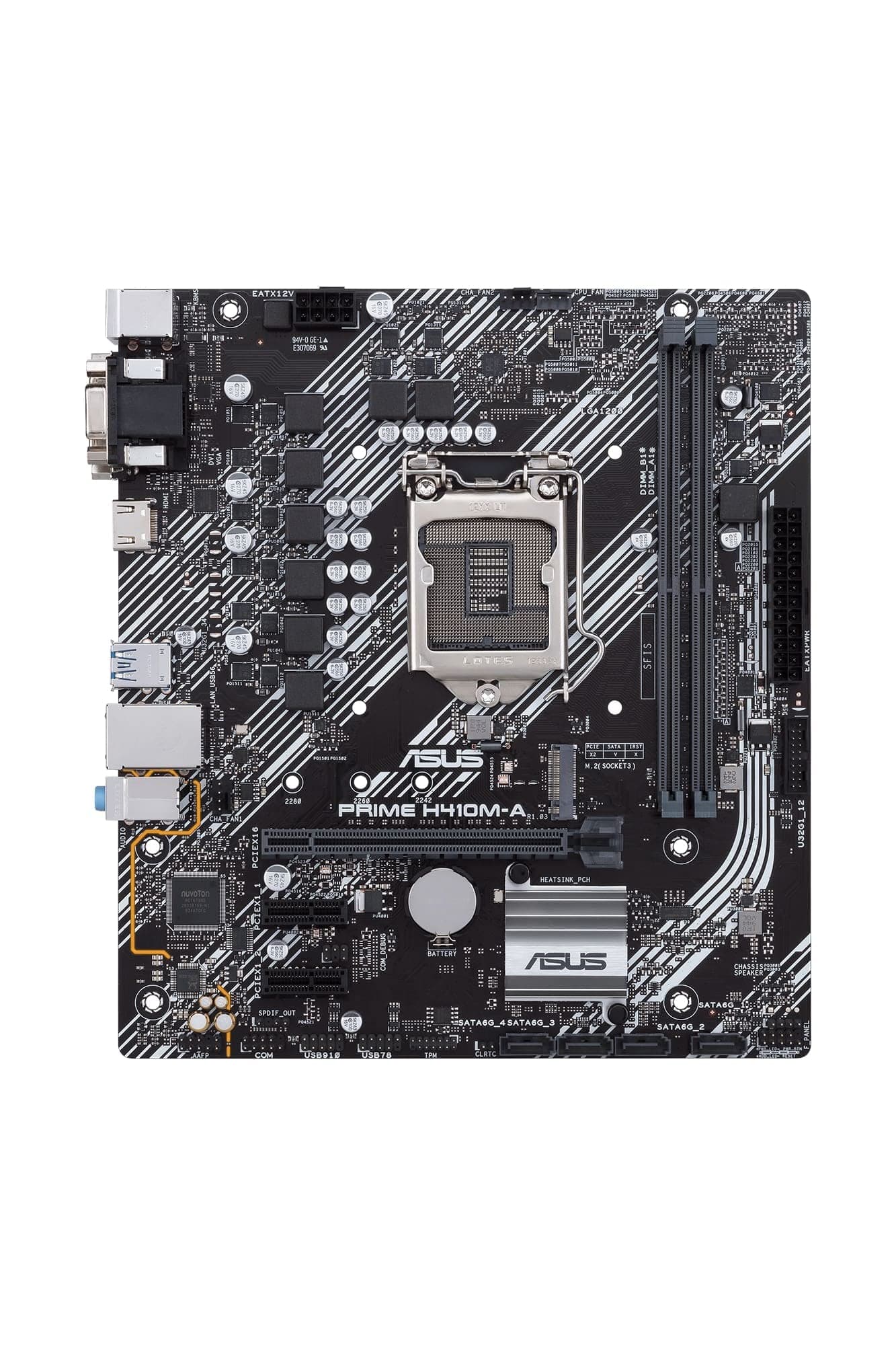 ASUS Prime H410M-A/CSM Mainboard Sockel Intel LGA 1200 (mATX, M.2, USB 3.2 Gen 1, SATA 6Gbit/s, COM-Header, TPM-Header) Bild 3