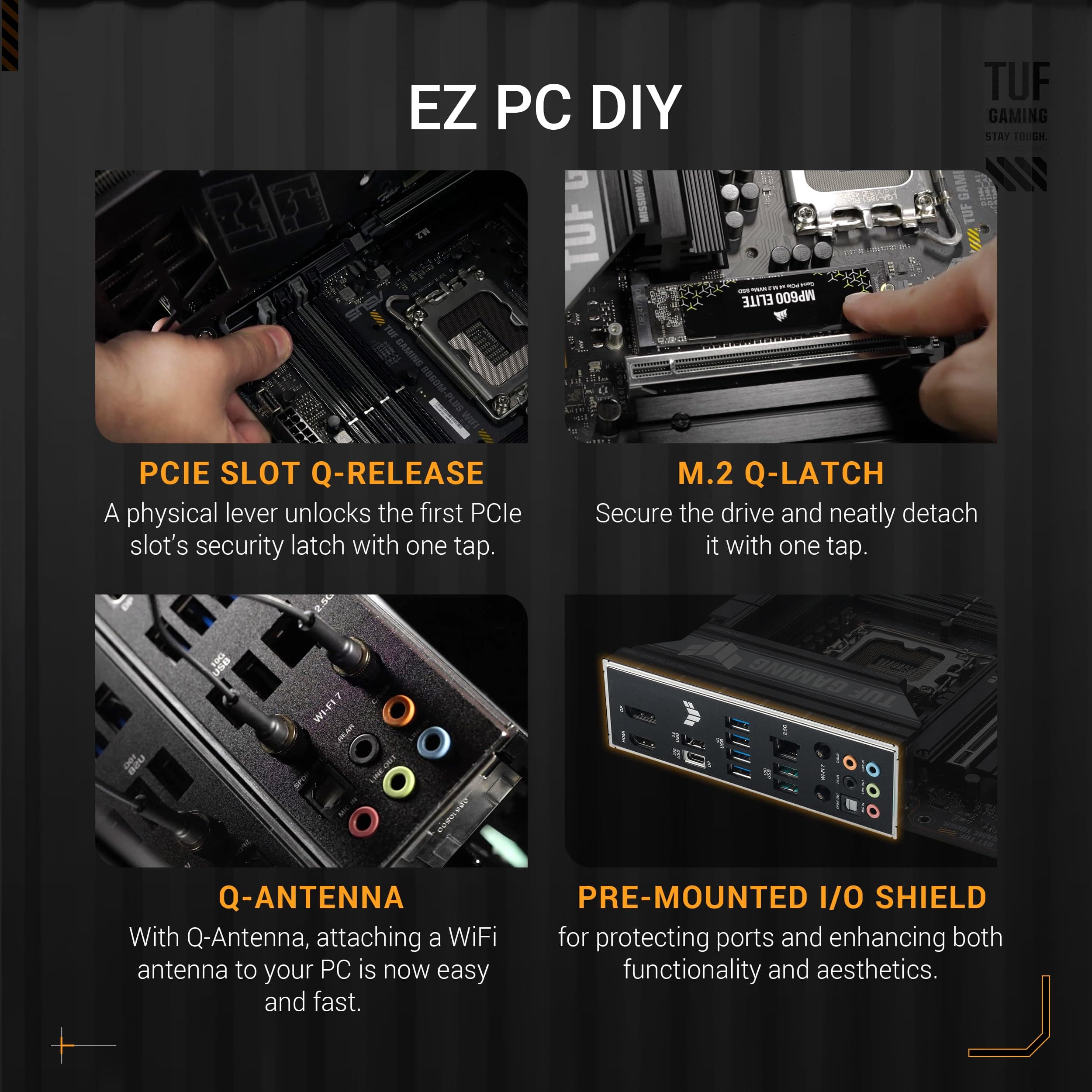 ASUS TUF Gaming B660M-PLUS WiFi Mainboard Sockel Intel LGA 1700 (Intel B660, mATX, DDR5 Speicher, Dual PCIe 4.0 M.2 Slots, Intel WiFi 6, Aura Sync) M-Plus WiFi TUF B660 Bild 7