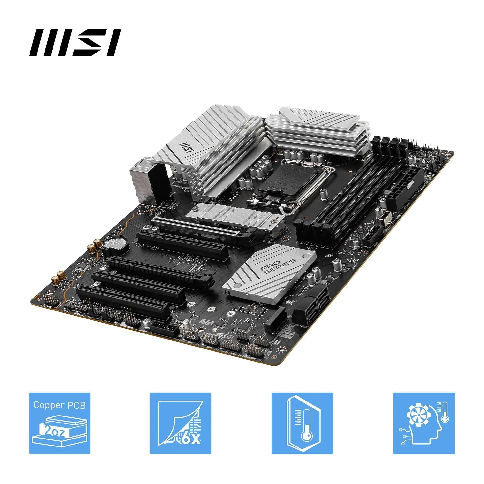 MSI PRO B760-P II Mainboard, ATX - Unterstützt Intel Core Prozessoren der 14., 13. und 12. Generation, LGA 1700 - DDR5 Memory Boost 7000+MHz/OC, PCIe 4.0 x16 Slots, M.2 Gen4 Slots, 2.5G LAN Bild 8