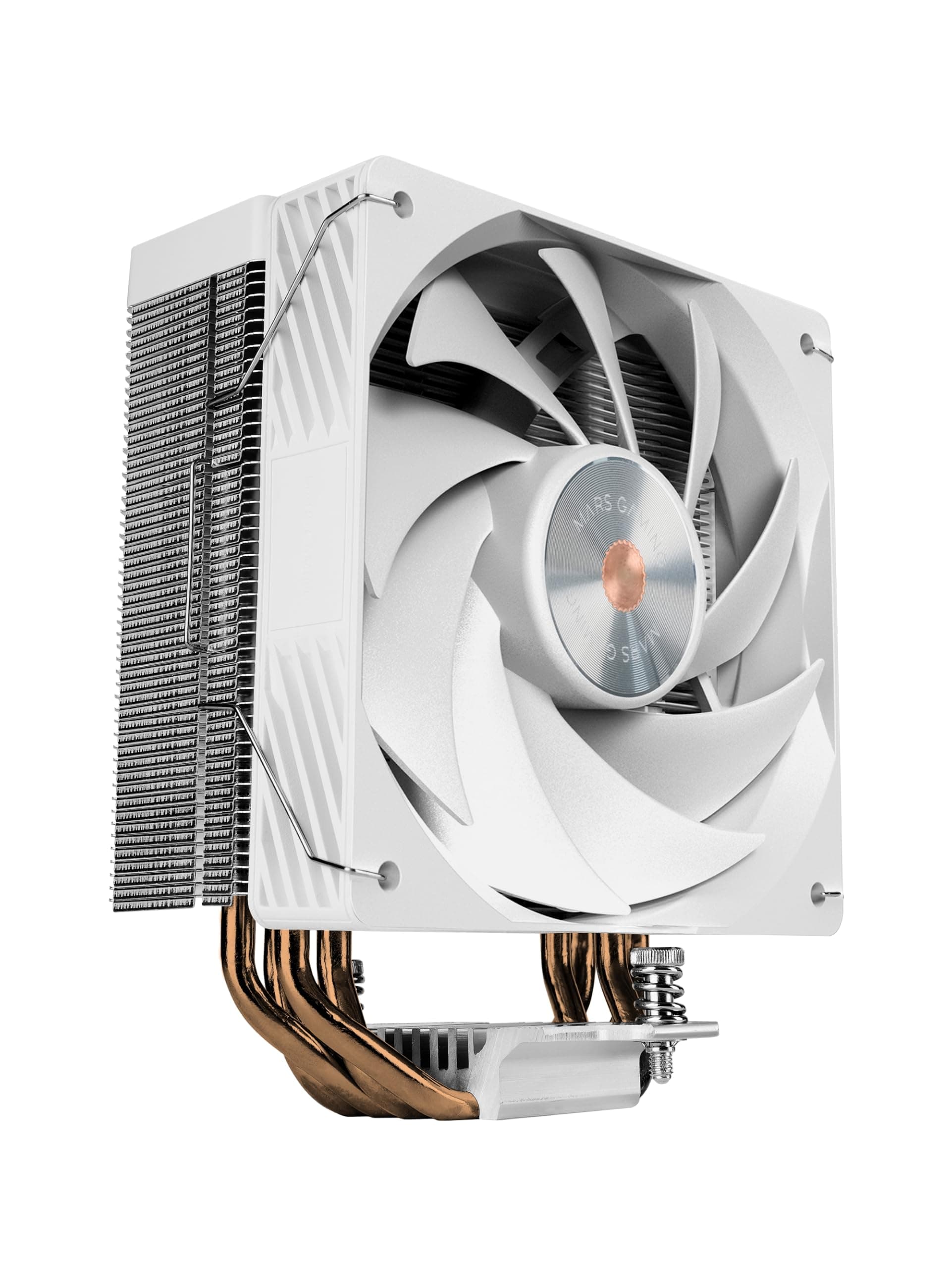 Mars Gaming MCPU-X4, CPU Kühler 230W TDP, 4x Heatpipes HCT Neue Generation, PWM Lüfter SI Extreme-Silence 120mm, Ausbalancierter Kupferkern, Universelle Kompatibilität Intel und AMD, Weiß MCPUX4W Bild 2