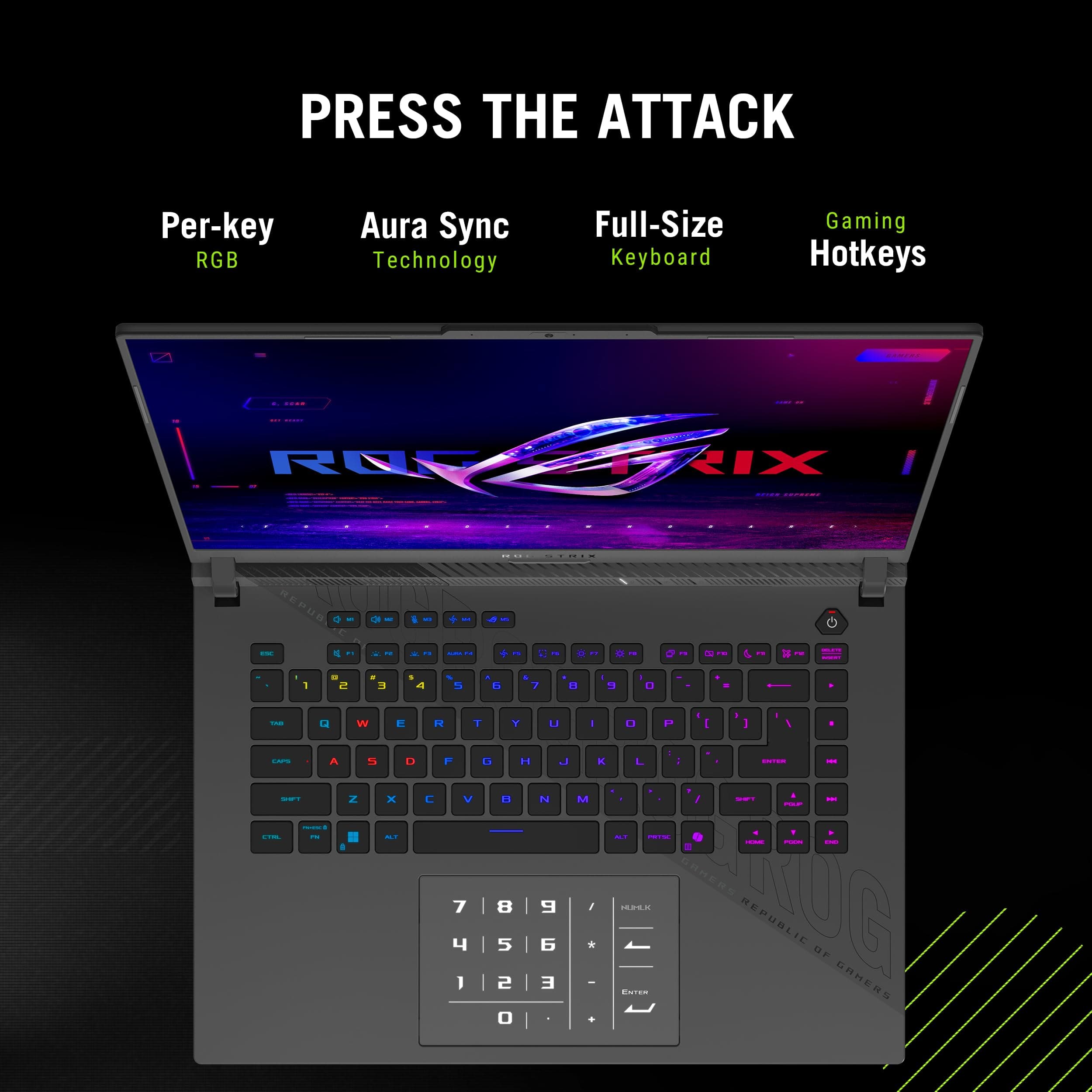 ASUS ROG Strix G16 (2025) Gaming Notebook, 16 Zoll ROG Nebula 16:10 2.5K 240Hz/3ms, NVIDIA GeForce RTX 5070 Ti, AMD Ryzen 9 9955HX3D, 32GB DDR5-5600, 1TB PCIe e Gen 4 SS D, Wi-Fi 6E, Win 1 1 Stück R9 X3D | RTX5070 Ti Bild 6