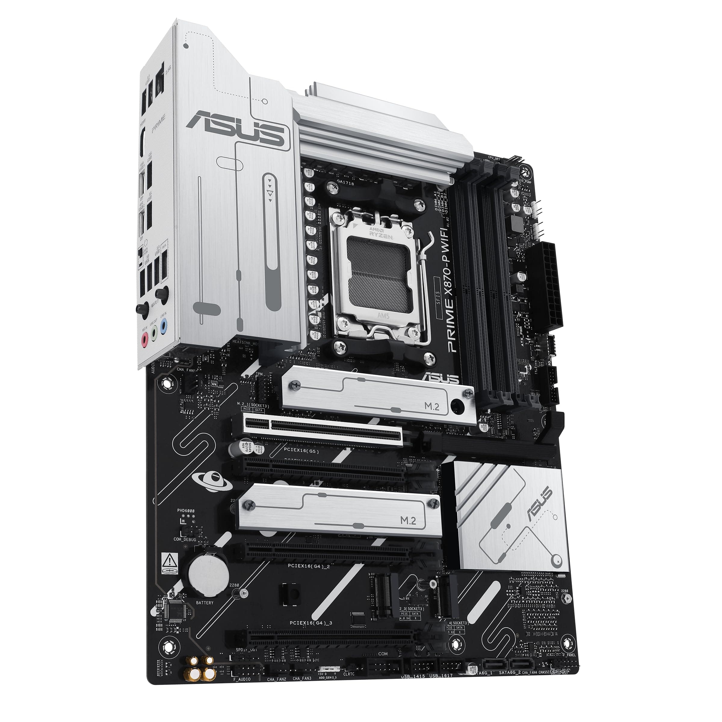 ASUS PRIME X870-P Mainboard Sockel AM5 (AMD, ATX, PCIe 5.0, DDR5, 14+2+1 Power Stages, 4x M.2, 2,5Gb Ethernet, USB-C 40Gbps) Bild 3