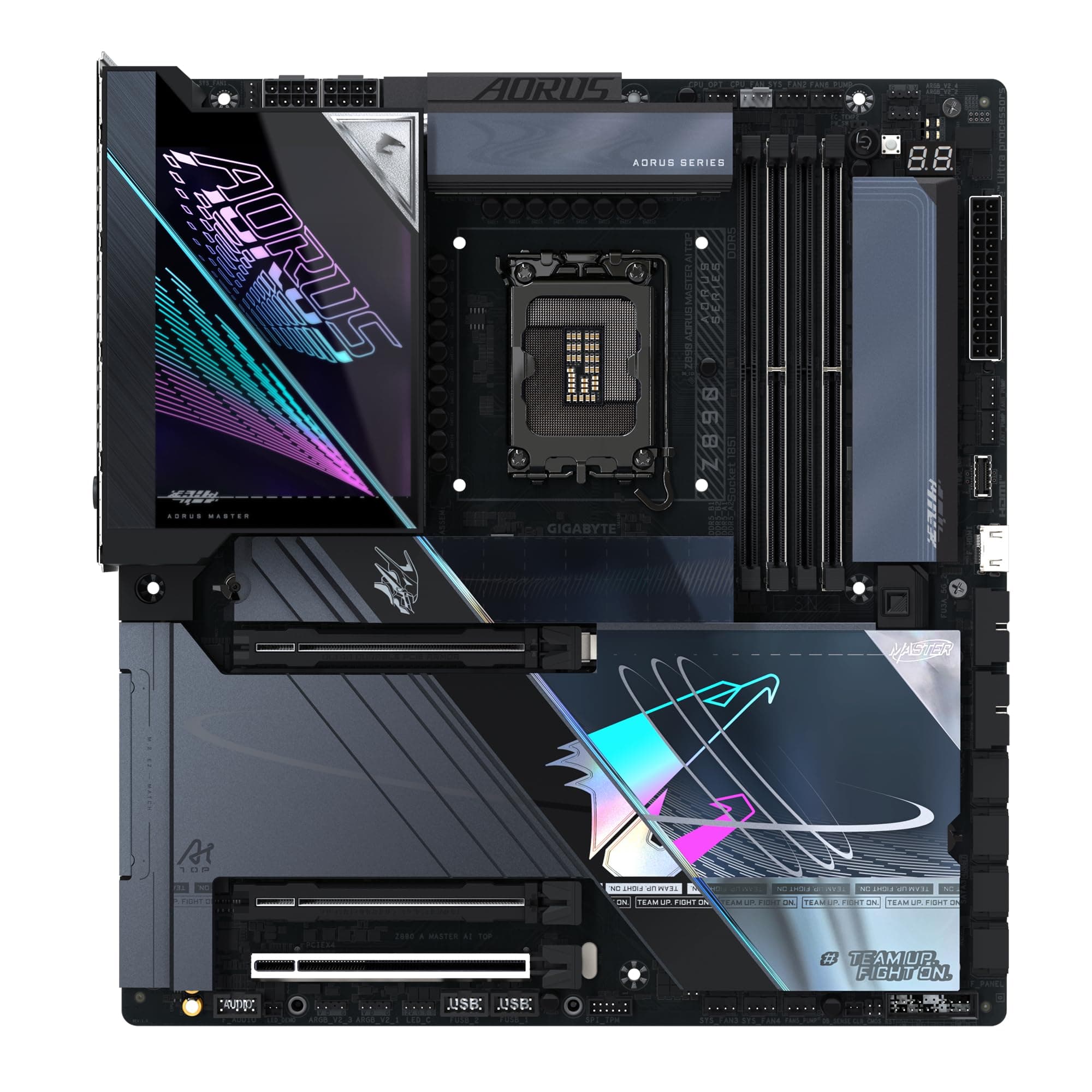 GIGABYTE Z890 AORUS Master AI TOP Motherboard - Unterstützt Intel Core Ultra (Serie 2) CPUs, 20+1+2 Phasen VRM, bis zu 9500MHz DDR5 (OC), PCIe 5.0 M.2, Wi-Fi 7, Thunderbolt 4 Bild 3