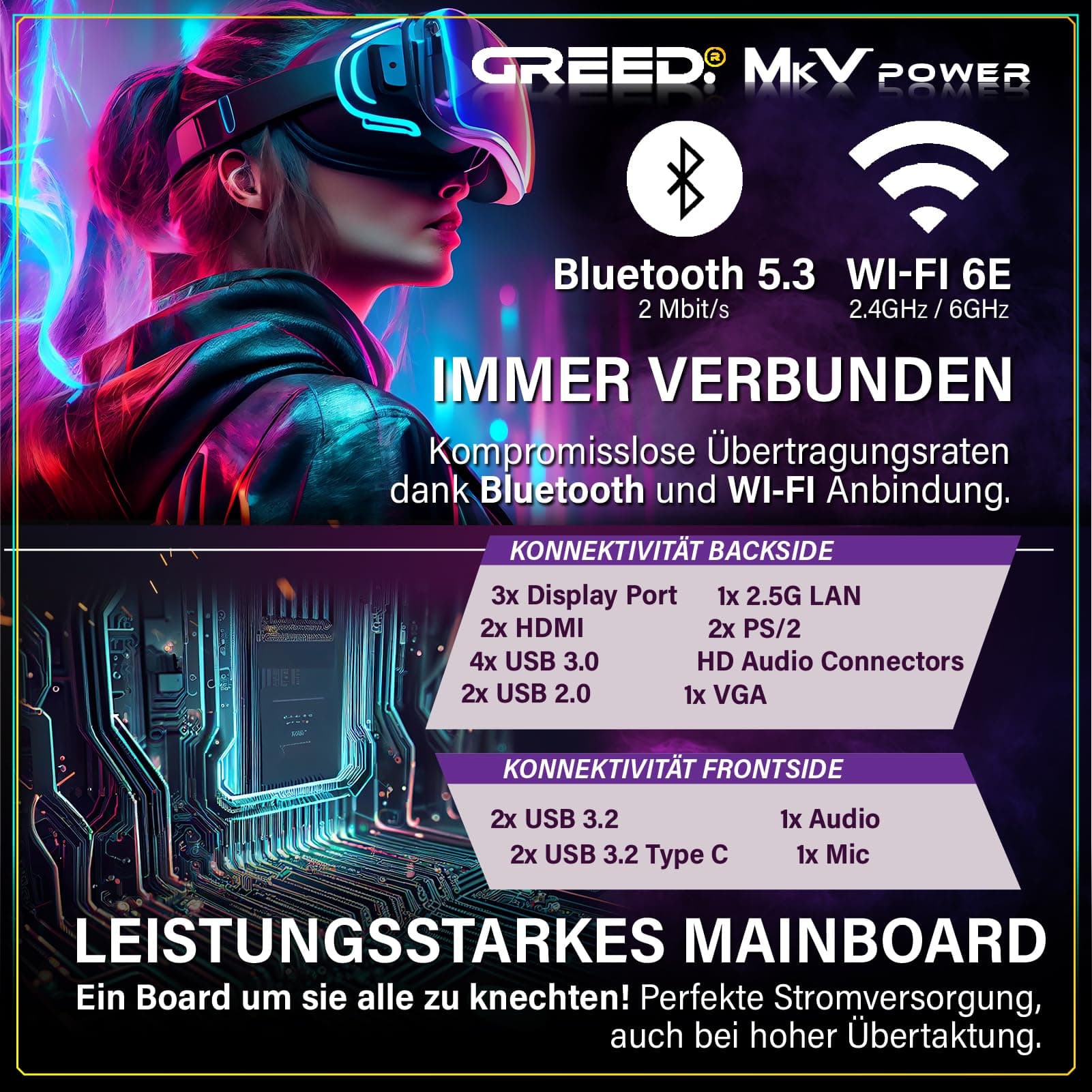 Greed® MK5 Power - High End Gaming PC - AMD Ryzen 5 9600X + Nvidia Geforce RTX 5070Ti 16GB - Schneller RGB Computer + 4K Raytracing Rechner - 5,4 GHZ - 32 GB DDR5 RAM - 1TB SSD - WLAN + W11 Pro MK5 POWER | 5070 Ti AMD Bild 6