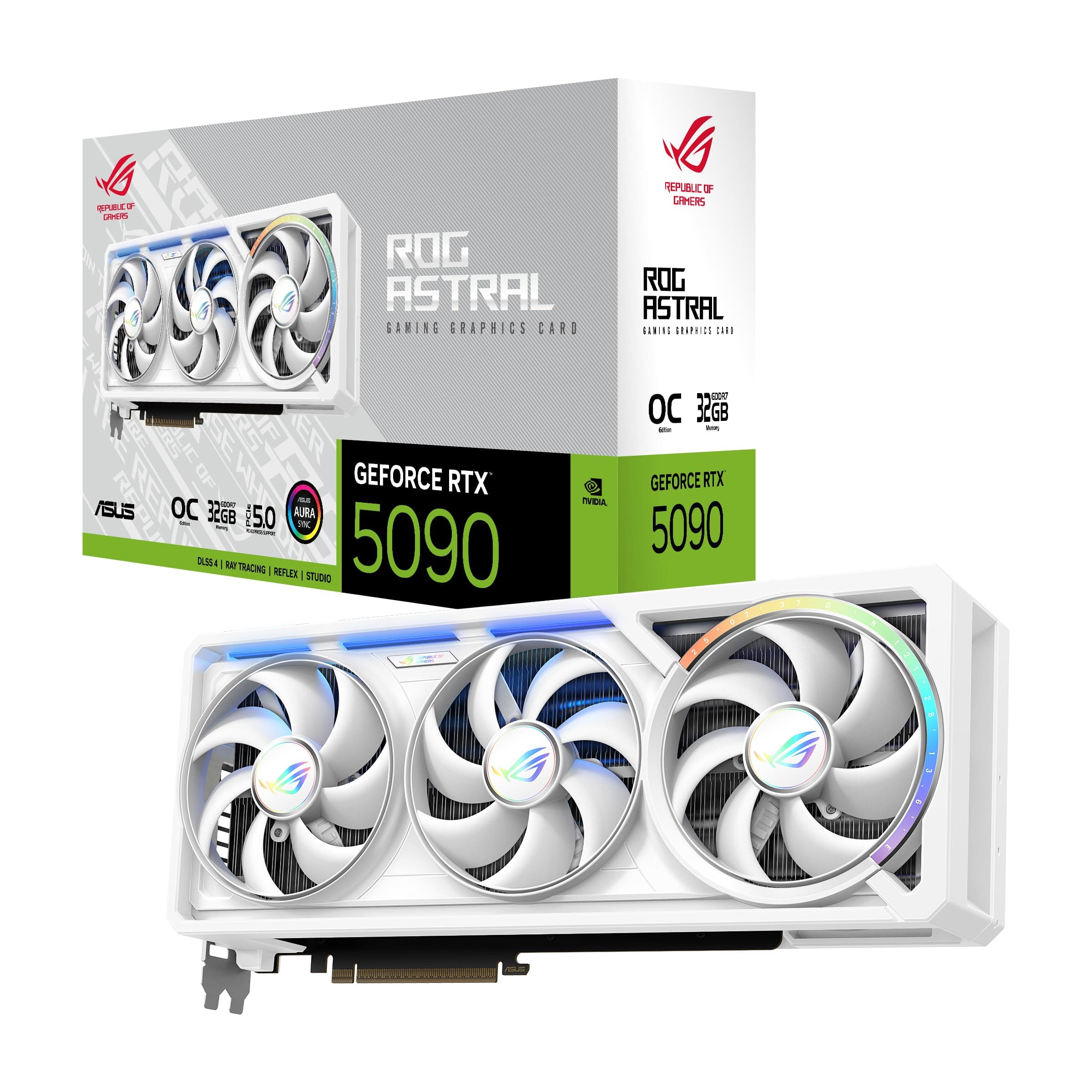 ASUS ROG Astral GeForce RTX 5090 32GB GDDR7 White OC Edition Gaming Quad-Lüfter-Grafikkarte (NVIDIA DLSS 4, 3,8-Slot Design, PCIe 5.0, 3X DP 2.1b, 2X HDMI 2.1b, Weiß) Bild 2