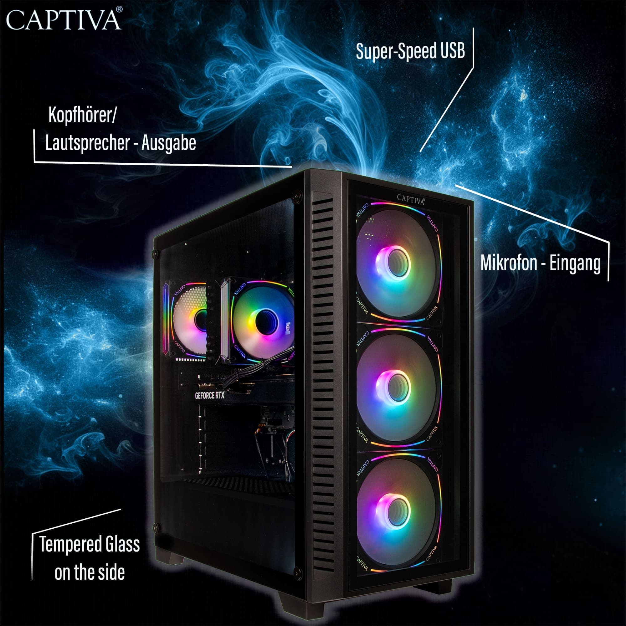 Captiva PC Highend Gaming R89-867 | AMD Ryzen 5 7600X | 32GB DDR5 RAM | NVIDIA GeForce RTX 5070 12GB | 1 TB SSD | Windows 11 Home Windows 11 Home 1000.0 GB 32.0 GB Bild 6