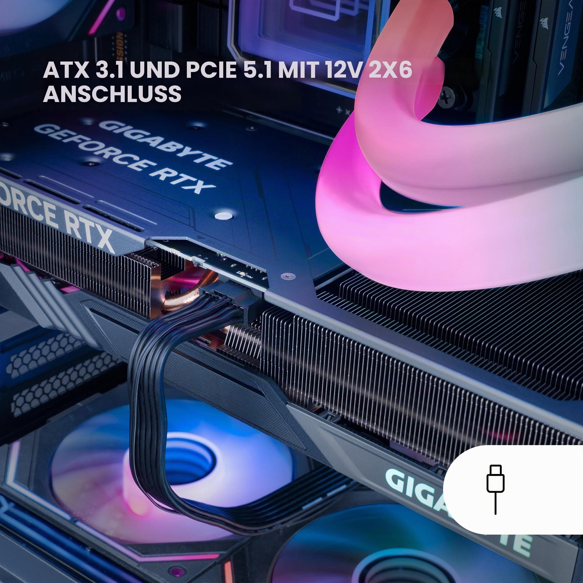 Mars Gaming MPB1000P, Modulares ATX 3.1 Netzteil 1000W, 10 Jahre Garantie, 80Plus Gold, 140mm AI-RPM Lüfter, Japanische Kondensatoren, PCIe 5.1 und APFC Unterstützung, DC-DC + SMD Technologie, Schwarz Bild 7