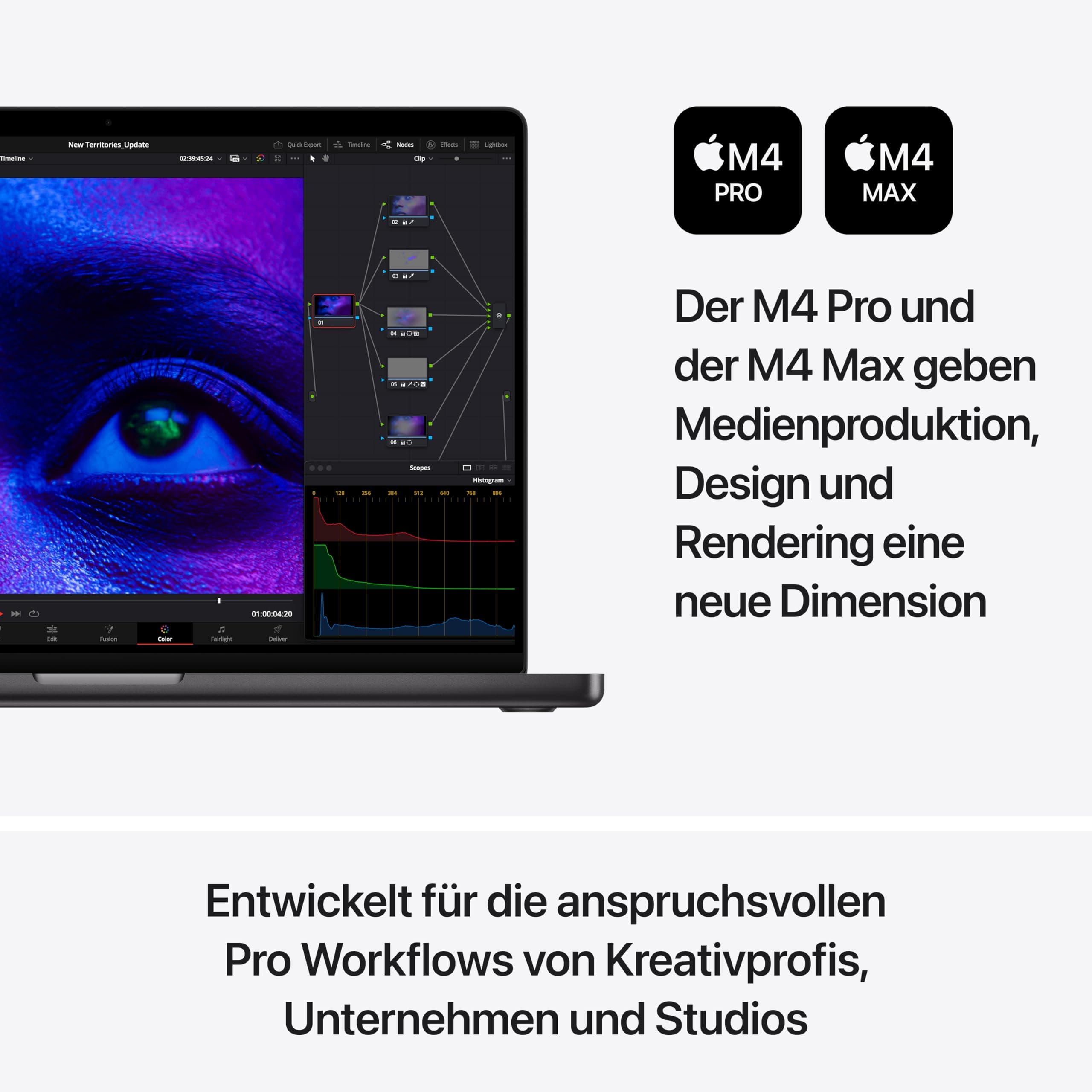 Apple 2024 MacBook Pro Laptop mit M4 Pro Chip mit 14-Core CPU und 20-Core GPU: 16,2" Liquid Retina XDR Display, 24 GB gemeinsamer Arbeitsspeicher, 512 GB SSD Speicher; Space Schwarz Space Schwarz 24 GB Gemeinsamer Arbeitsspeicher 512 GB SSD M4 Pro Chip Bild 3
