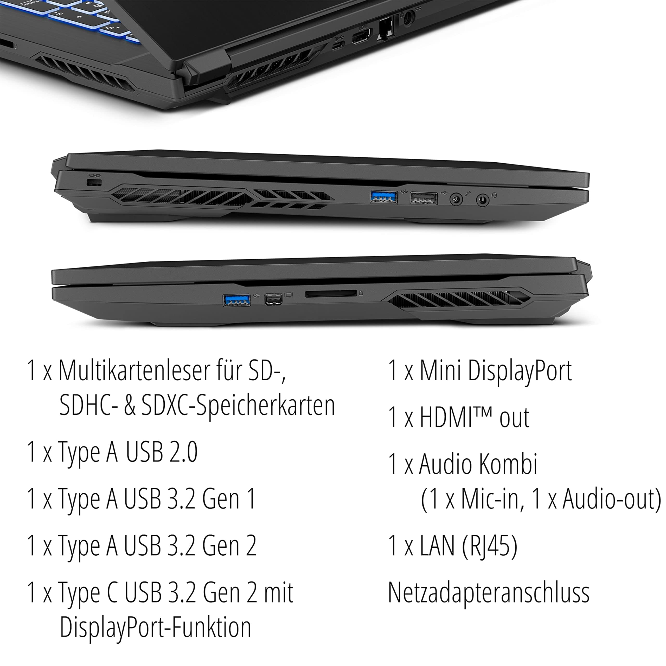 MEDION ERAZER Defender P10 43,9 cm (17,3 Zoll 144Hz) Full HD Gaming Notebook (Intel Core i7-10750H, 16GB DDR4 RAM, 512GB PCIe SSD, 1TB HDD, NVIDIA GeForce RTX 3060 6GB GDDR6, Win 11 Home) Bild 6