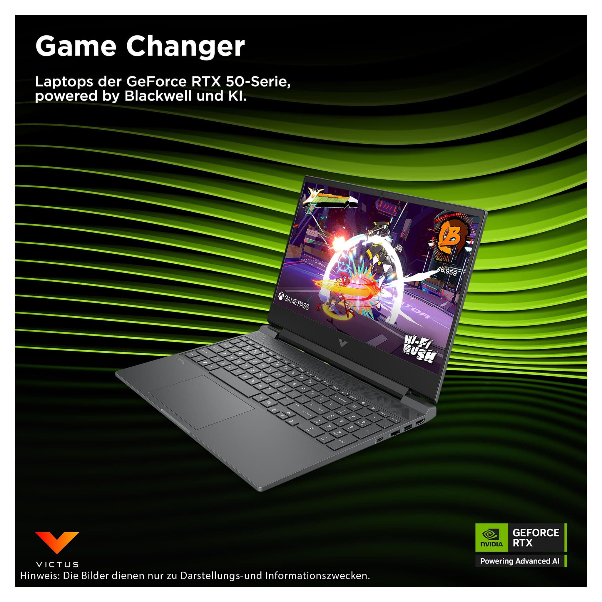 HP Victus 15 Gaming Laptop, Intel Core i5-13420H, 64 GB DDR5 RAM, 1 TB PCIe SSD, 15,6" FHD (1920x1080) IPS 144Hz Display, Nvidia Geforce RTX 5050, Deutsches Tastatur, Windows 11 Pro, Mica Silver 64 GB RAM | 1 TB SSD Windows 11 Pro Bild 7