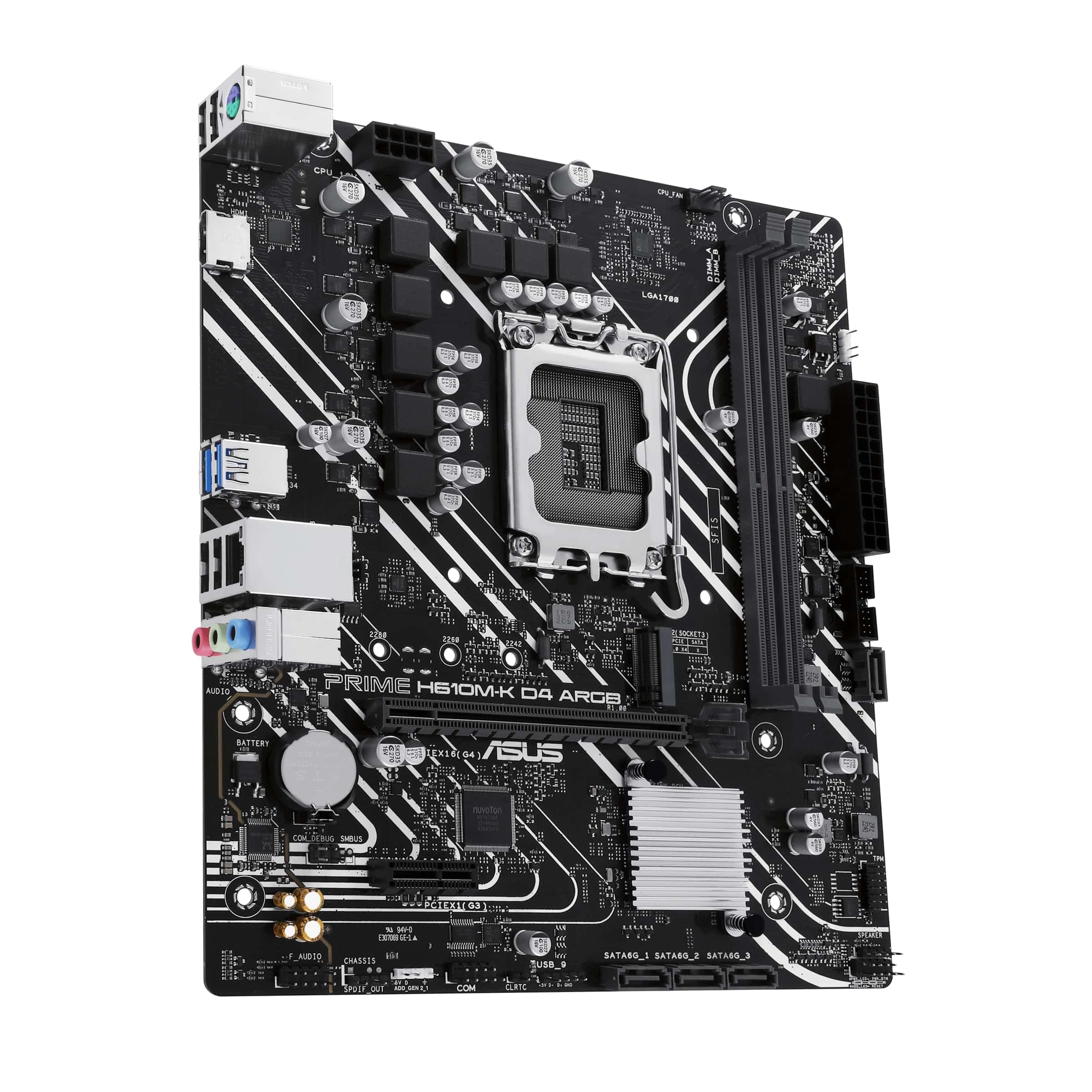 ASUS Prime H610M-K D4 ARGB Gaming Mainboard Sockel Intel LGA 1700 (Micro-ATX, DDR4, PCIe 4.0, M.2, HDMI, SATA 6 Gbit/s, AI Noise Cancelation, Aura Sync) Bild 7