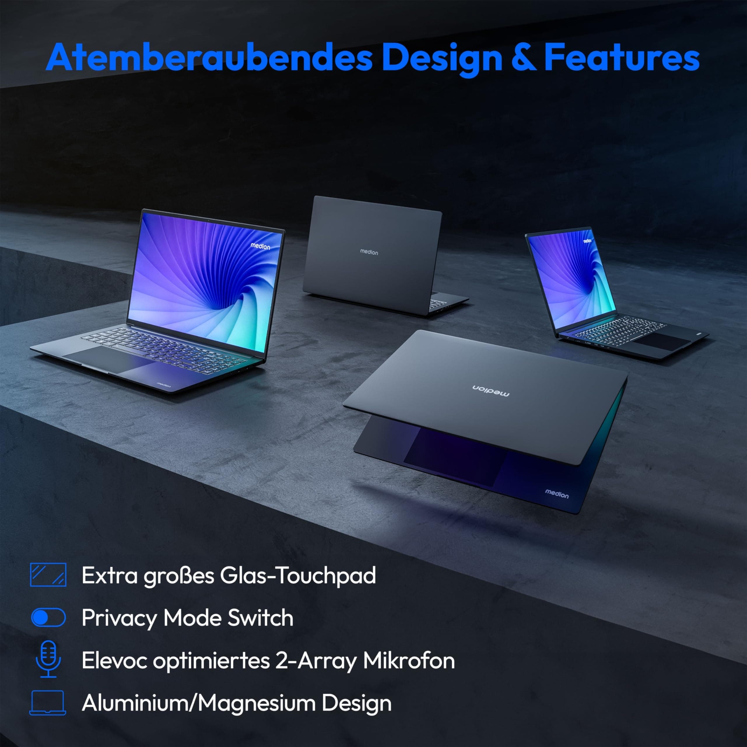MEDION 40,6 cm (16 Zoll QHD+ 120Hz) P10 Laptop (Intel Core i7-13620H, 16GB DDR5 RAM, 1TB PCIe SSD, GeForce RTX 3050 4GB GDDR6, 100% sRGB, FHD Webcam, WLAN, Win 11) Intel core i7 13. Gen 16.0 GB 1000.0 GB Nvidia Geforce RTX 3050 MD62615 Bild 5
