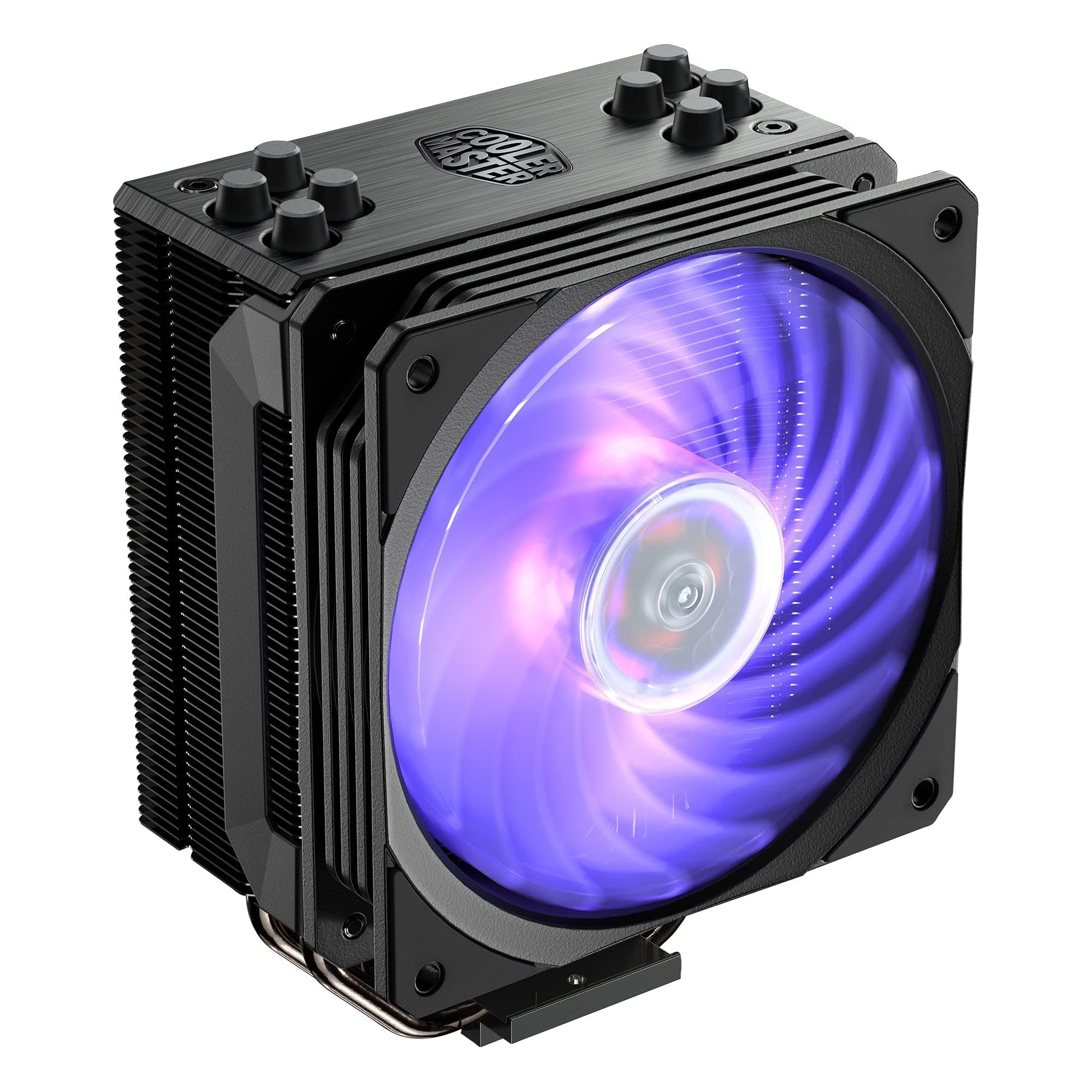 Cooler Master Hyper 212 RGB Black Edition CPU Kühler mit LGA1700 Halterung, 4 Direktkontakt-Heatpipes mit Lamellen, SF120R RGB-Lüfter, Prozessorlüfter mit optionaler Push-Pull-Lüfterkonfiguration Bild 3