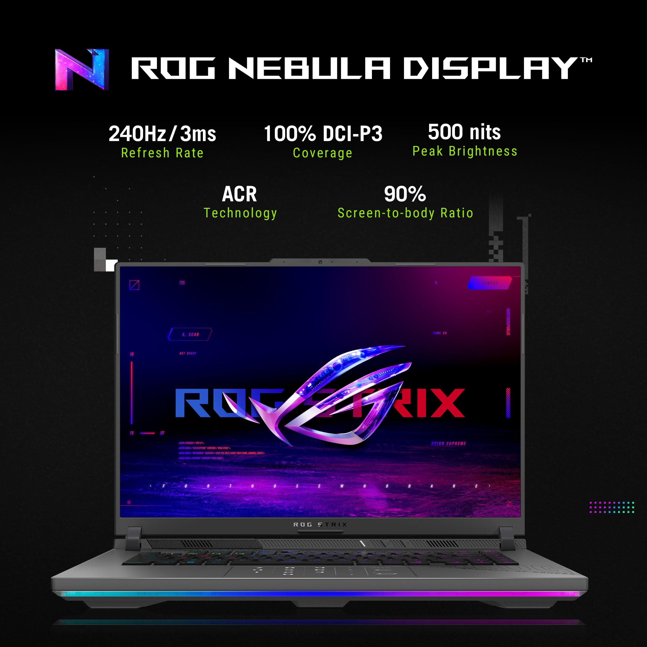 ASUS ROG Strix G16 (2025) Gaming Notebook, 16" ROG Nebula 16:10 2.5K 240Hz/3ms, NVIDIA GeForce RTX 5070 Ti, AMD Ryzen 9 9955HX, 32GB DDR5-5600, PCIe 1TB SSD Gen 4, WLAN 6E, Win 111 Bild 2
