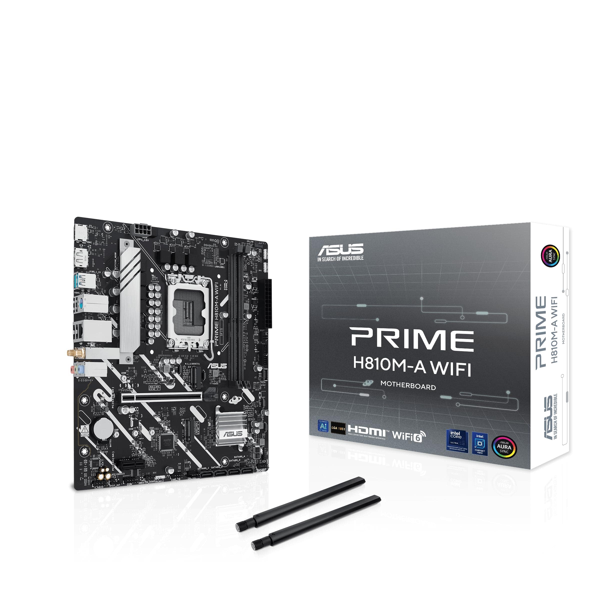 ASUS Prime H610M-A Intel H610 (LGA 1700) mATX-Mainboard (DDR5, Intel 1Gb Ethernet, WiFi 5, DisplayPort, HDMI, VGA, USB 3.2 Anschlüssen, adressierbaren Headern & Aura Sync) Bild 2
