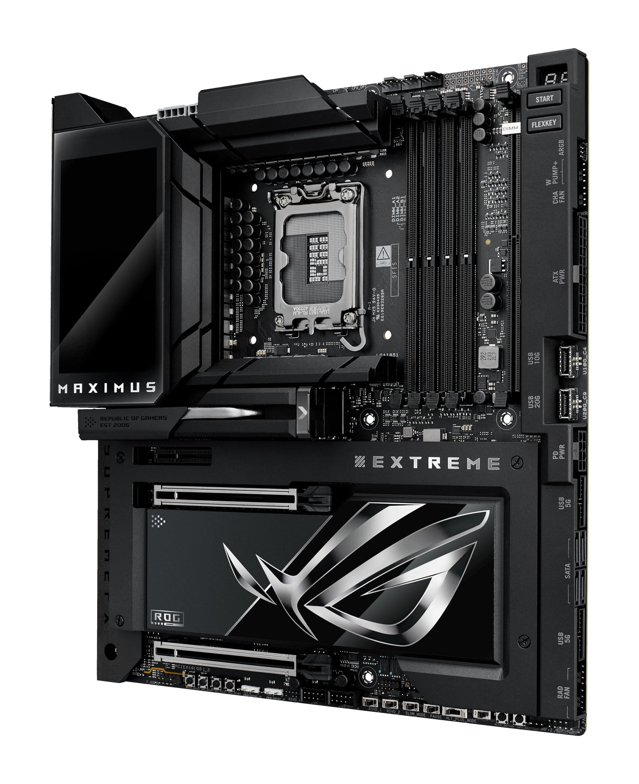 ASUS ROG Maximus Z890 Extreme Gaming Mainboard Sockel Intel LGA 1851 (E-ATX, Advanced AI, DDR5, NitroPath DRAM, WiFi 7, 3X PCIe 5.0 M.2, 1x PCIE 4.0 M.2, 2X Thunderbolt 5, DIMM Flex) Bild 7