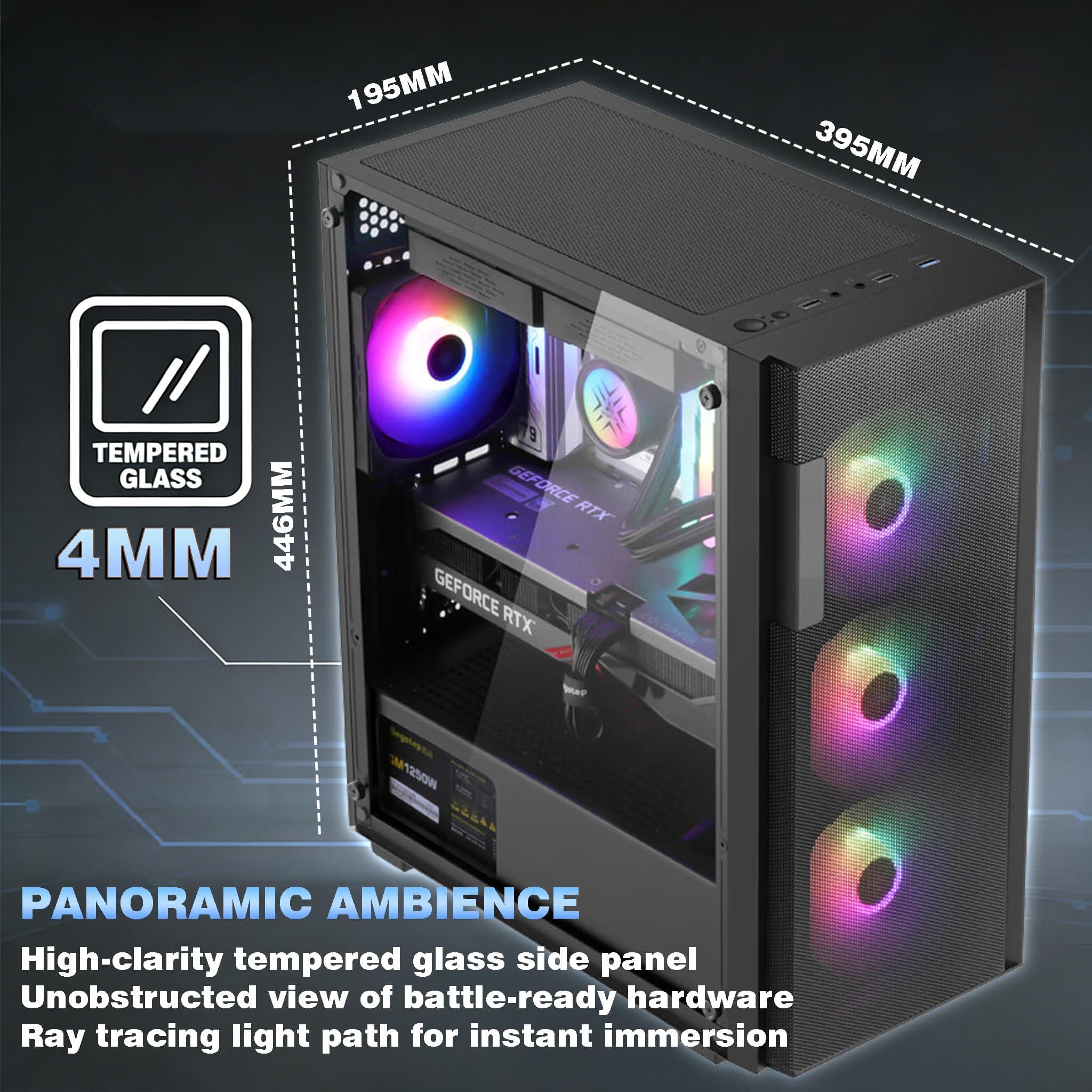 Gaming PC Core i5-12400F, GeForce RTX 3060, B610, 8GB 3200MHz DDR4 RAM, 500GB NVMe SSD, P550W, 5 RGB Lüfter, WLAN, leistungsstarker Gaming- & Kreativ-PC CoreI5 I5 12400F|RTX3060|8GB DDR4|500GB Bild 5