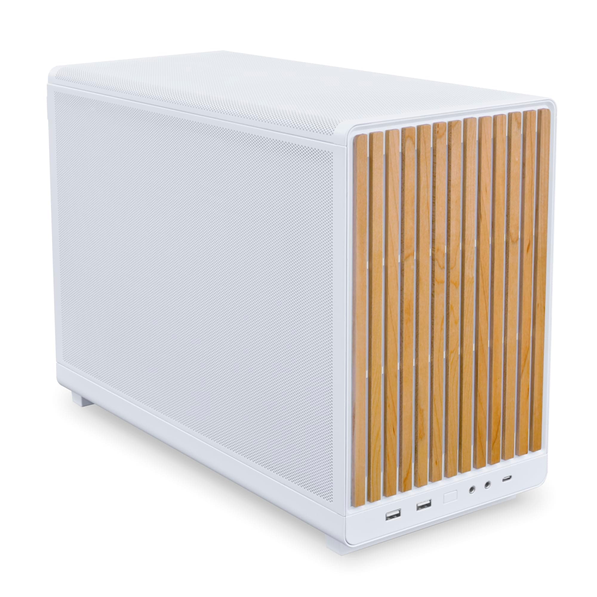 Lian Li DAN Cases A3-mATX Wood Edition PC Gehäuse Weiß - Micro-ATX Gehäuse, SFF Case, Mini Tower, GPU bis 415 mm Länge, unterstützt bis zu 360 mm Radiatoren, Buchenholz Bild 3
