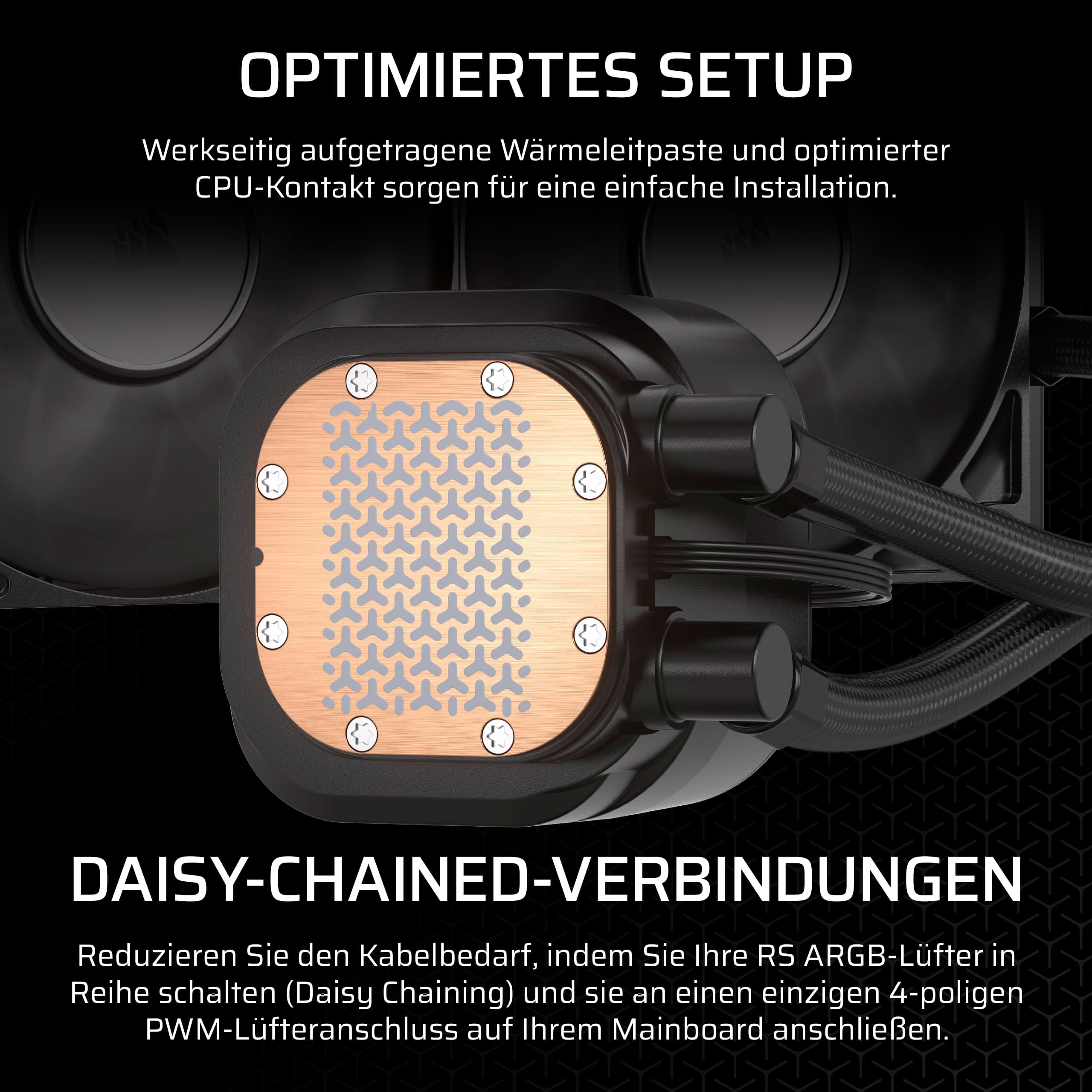 Corsair Nautilus 240 RS CPU-Flüssigkeitskühler – 240mm AIO – Geräuscharm – Direkter Mainboard-Anschluss – Intel LGA 1851/1700, AMD AM5/AM4 – 2X RS120-Ventilatoren Inbegriffen – Schwarz Bild 5