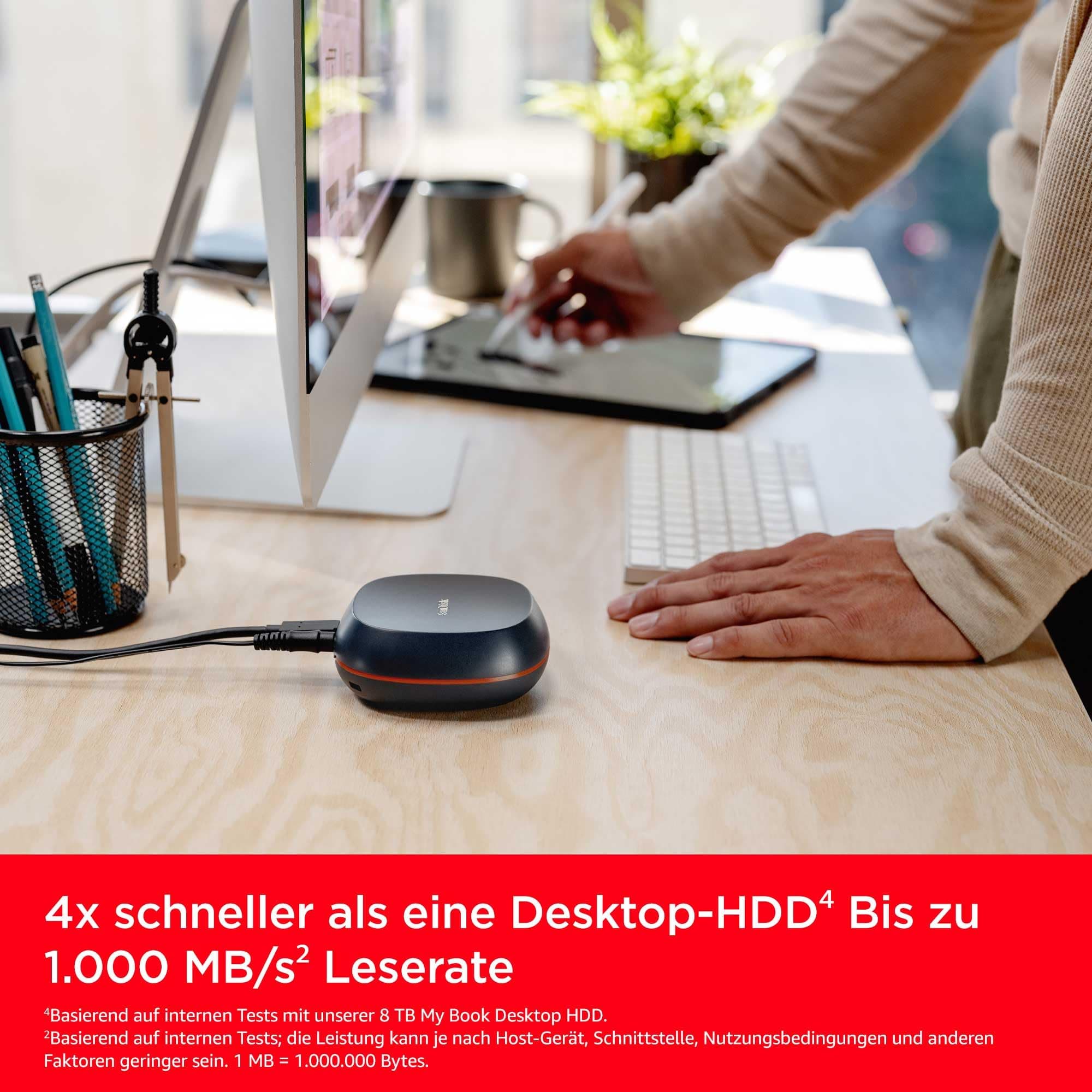 SanDisk Desk Drive SSD 4 TB (kompatibel mit Windows-Computer oder Macs, Desktop-Datensicherung, SSD-Geschwindigkeit, Lesegeschwindigkeiten bis zu 1.000 MB/s, exFAT formatiert, automatische Backups) Bild 7