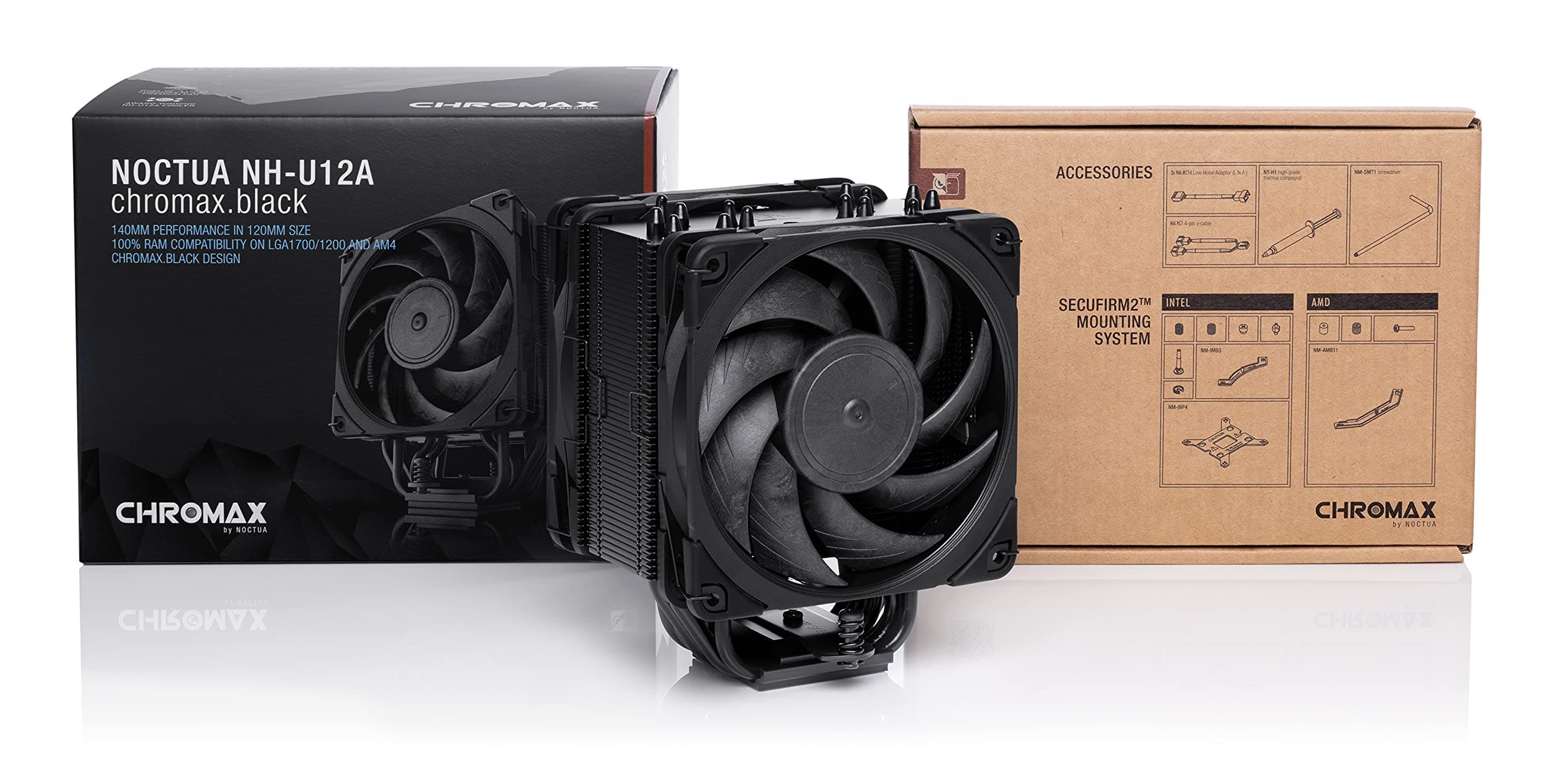 Noctua NH-U12A chromax.black, 120mm Single-Tower CPU-Kühler (Schwarz) Bild 7