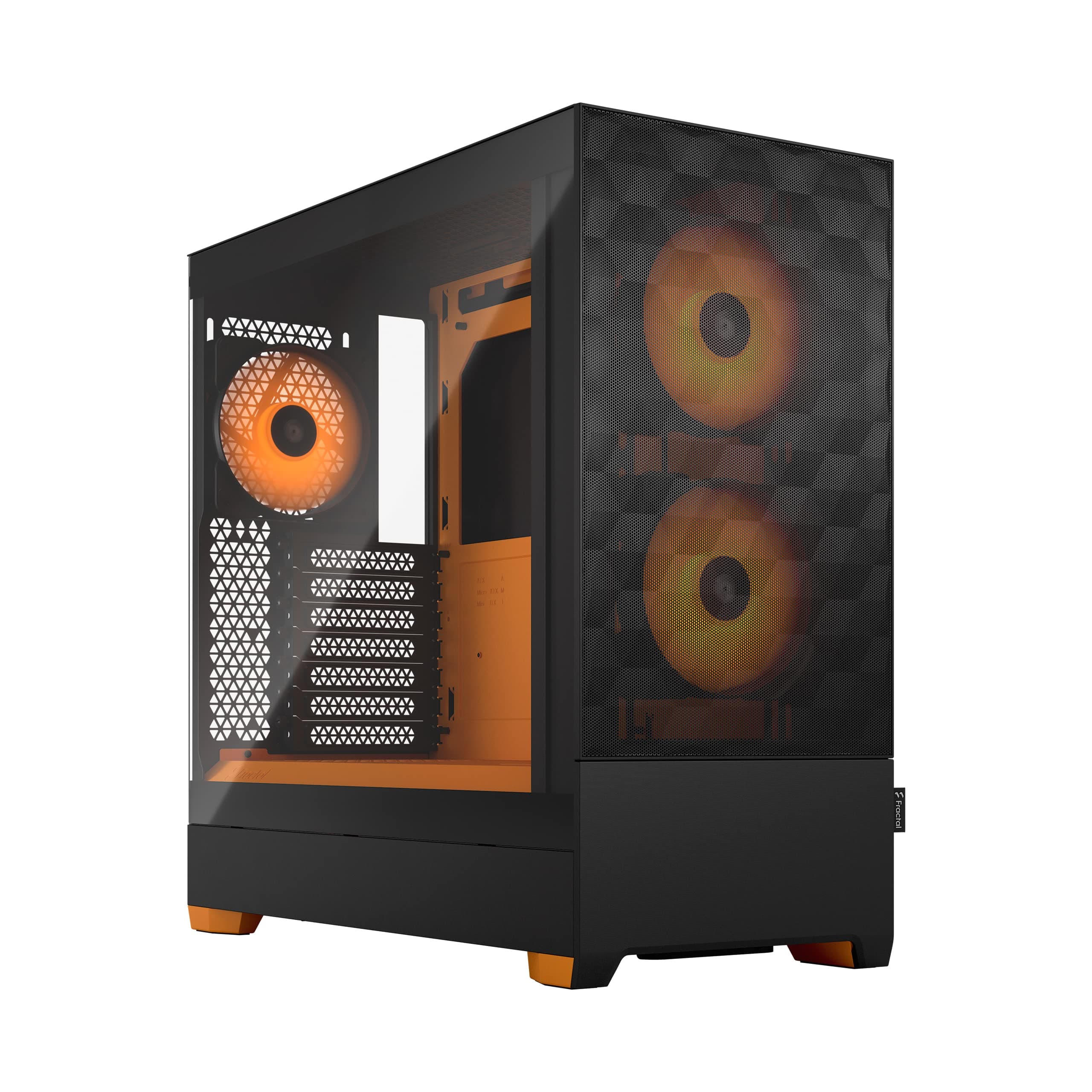Fractal Design Pop Air RGB Orange Core - ATX Gaming Gehäuse mit Mesh-Front, Tempered Glass, 3X 120 mm RGB Lüfter & USB Type-C Orange ATX Air