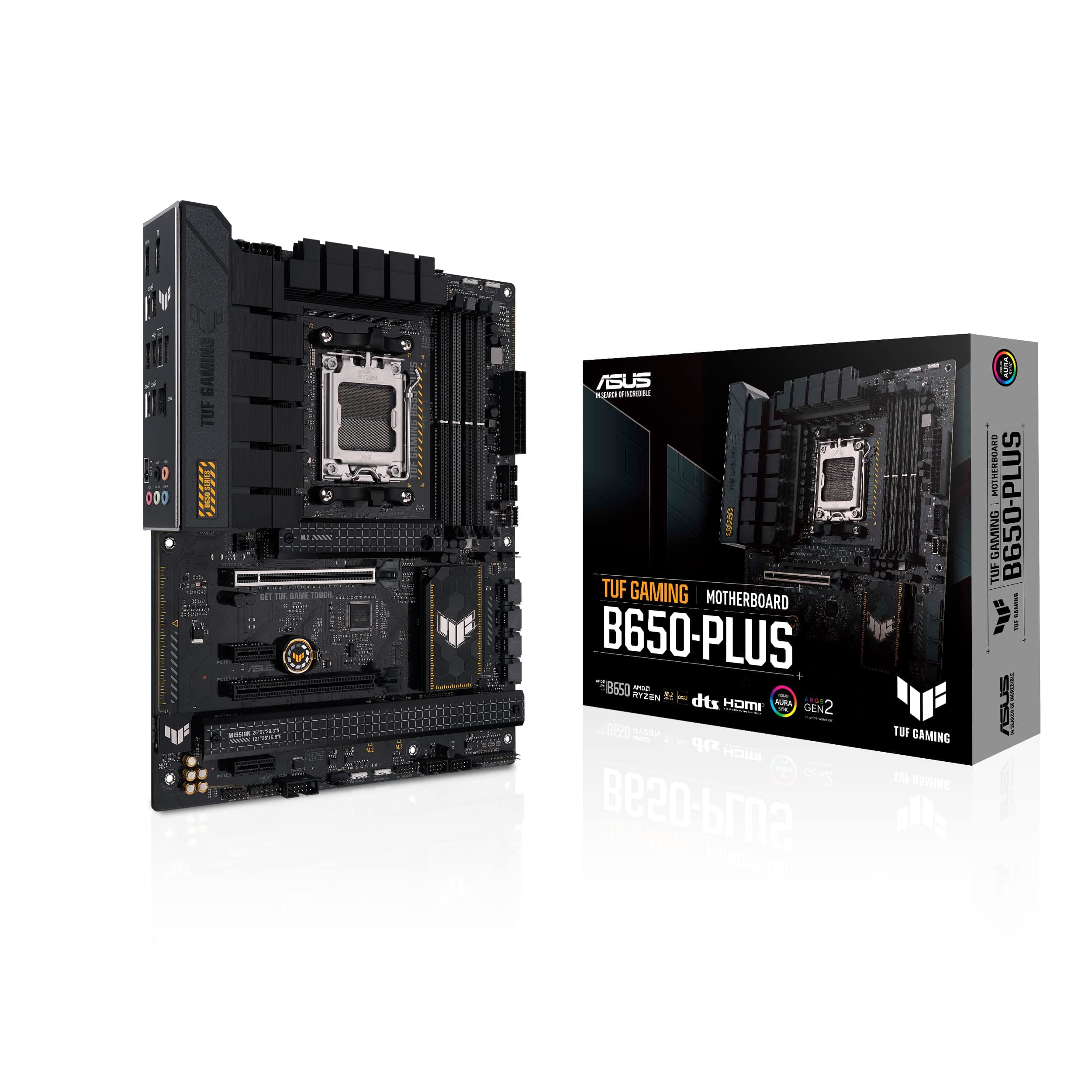 ASUS TUF GAMING B650-PLUS Mainboard Sockel AMD AM5 (Ryzen 7000, ATX, PCIe 5.0, DDR5-Speicher, 14 Power Stages, USB 3.2 Gen 2x2 Typ-C, 2.5G Ethernet, Aura Sync) + 5 7600X Processor 4.7 GHz 32 MB L3 Box Bild 3
