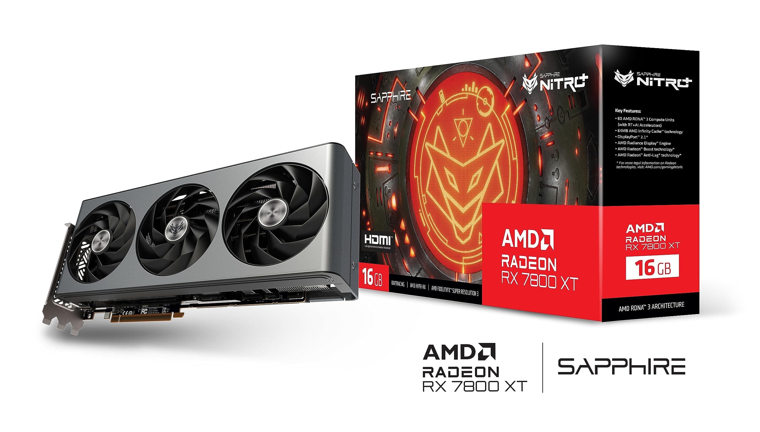 Sapphire Nitro+ AMD Radeon™ RX 7800 XT Gaming OC 16GB GDDR6 Dual HDMI/Dual DP Bild 3