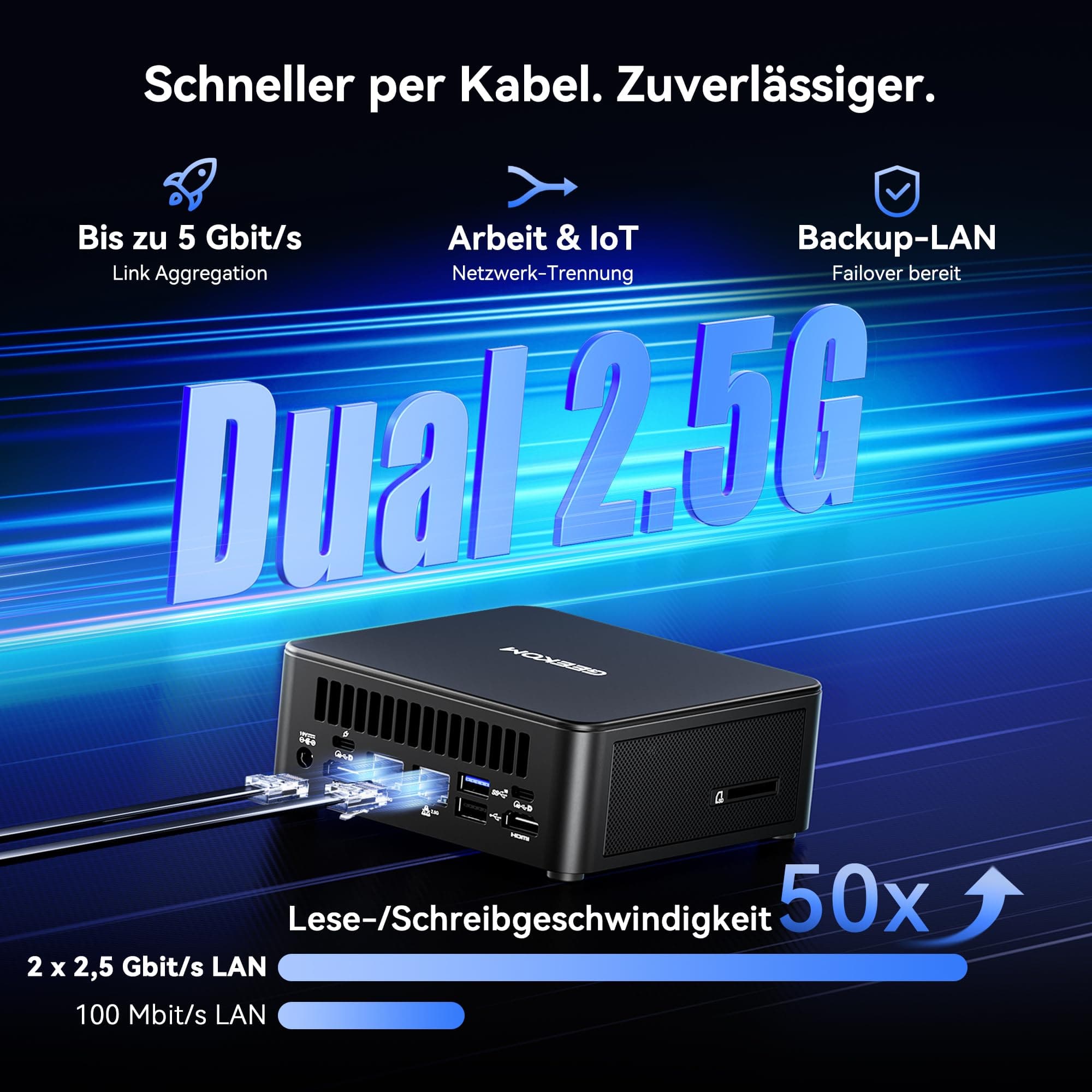 GEEKOM AI Mini PC IT13 Max[3 Jahre Garantie] mit Intel U9-185H, DDR5 RAM(Max. 128GB) & 1TB SSD(bis zu 4TB), Mini PC Windows 11 Pro mit Intel Arc Grafik, Dual 2.5G LAN, 2× USB4(20Gbps), WiFi 7, 8K IT13 MAX U9(16 GB + 1 TB) Bild 8