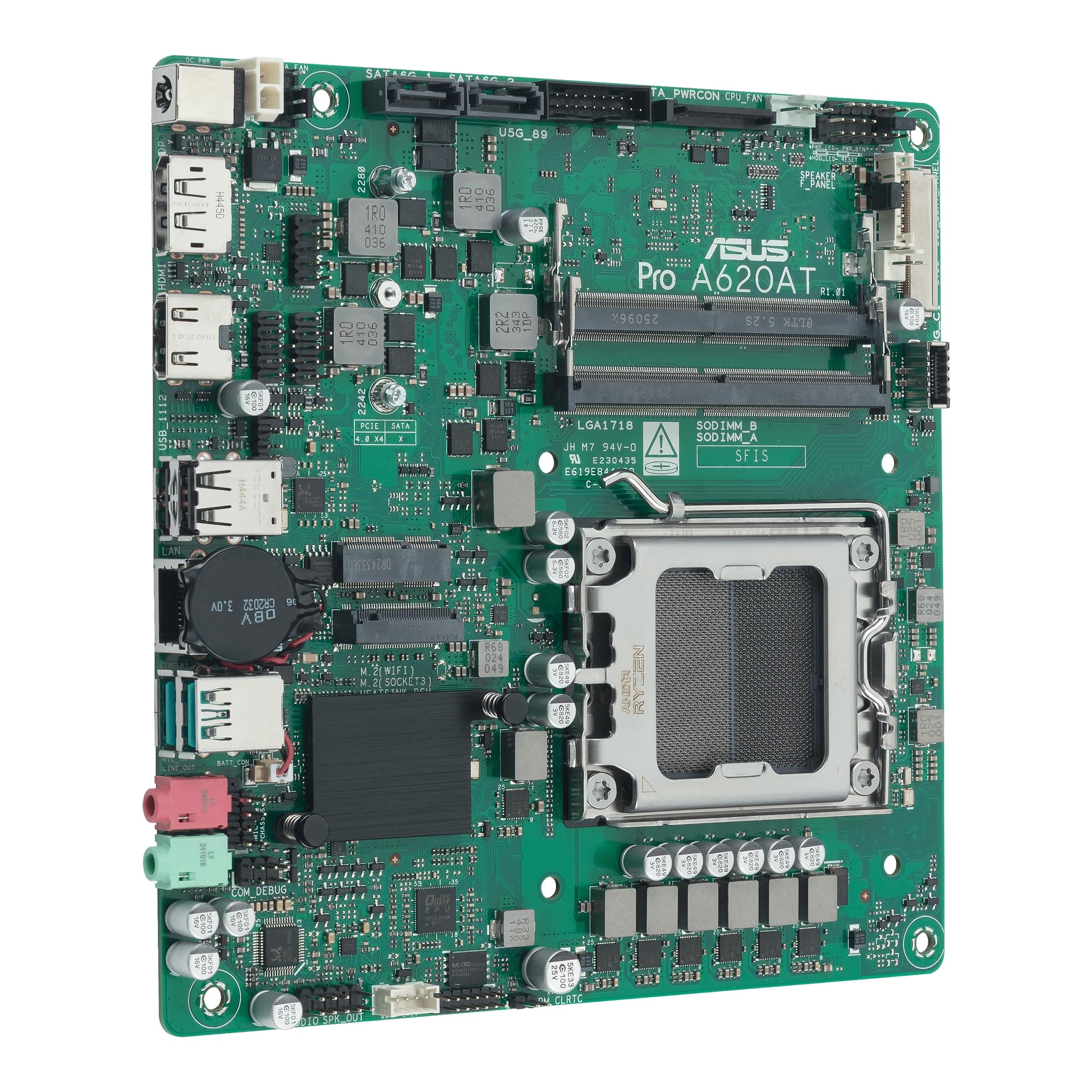 ASUS PRO A620AT-CSM Business Mainboard Sockel AMD AM5 (Thin Mini-ITX, PCIe 4.0 M.2, DDR5 SO-DIMM, Q-LED Core, COM Debug Header, Control Center Express) Bild 5