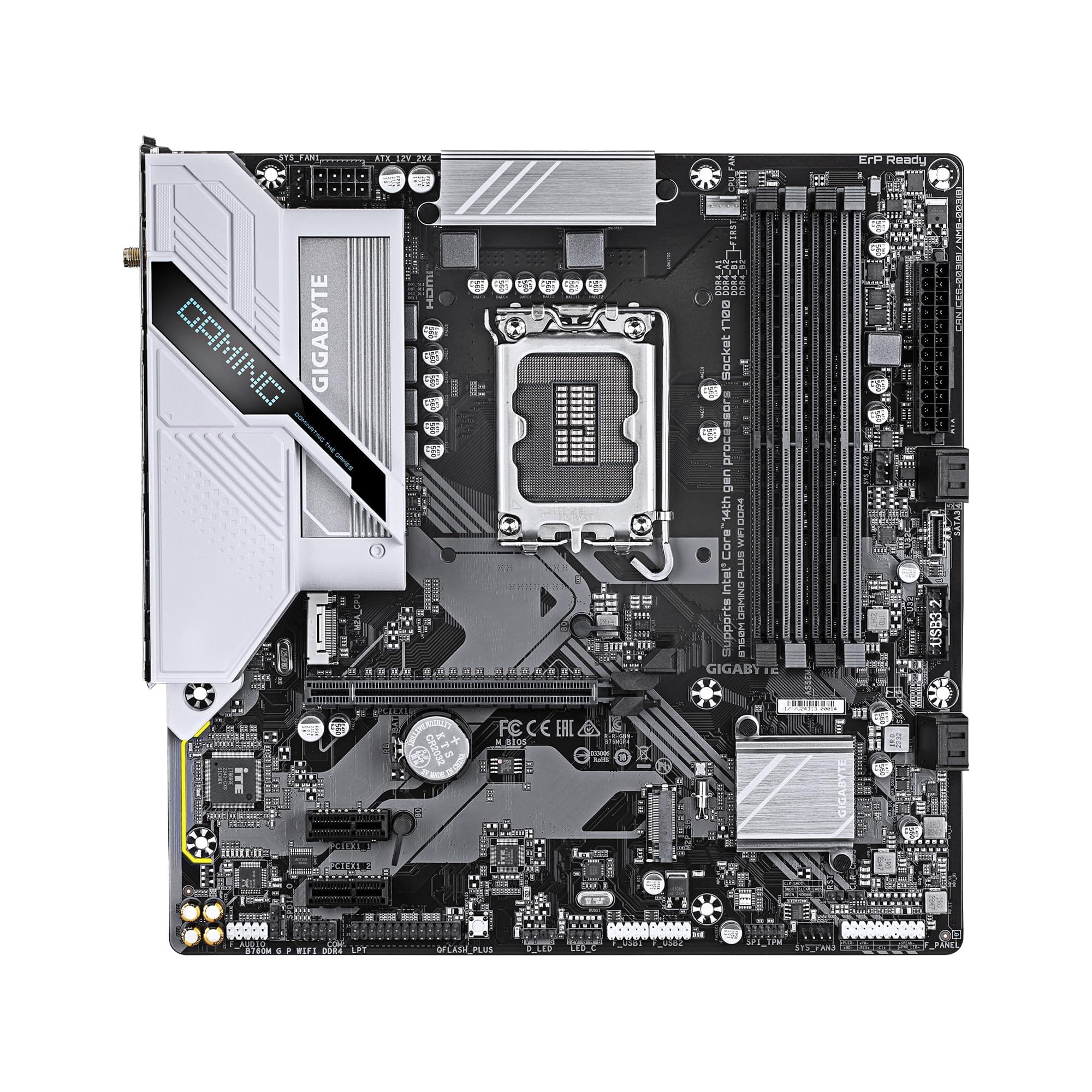 GIGABYTE B760M Gaming Plus WiFi DDR4 LGA 1700 Intel B760 M-ATX Motherboard mit DDR4, 2* M.2, PCIe 4.0, Front USB 3.2 Gen 1 Type-C, WiFi 6 GbE LAN, Q-Flash Plus, PCIe EZ-Latch Bild 3