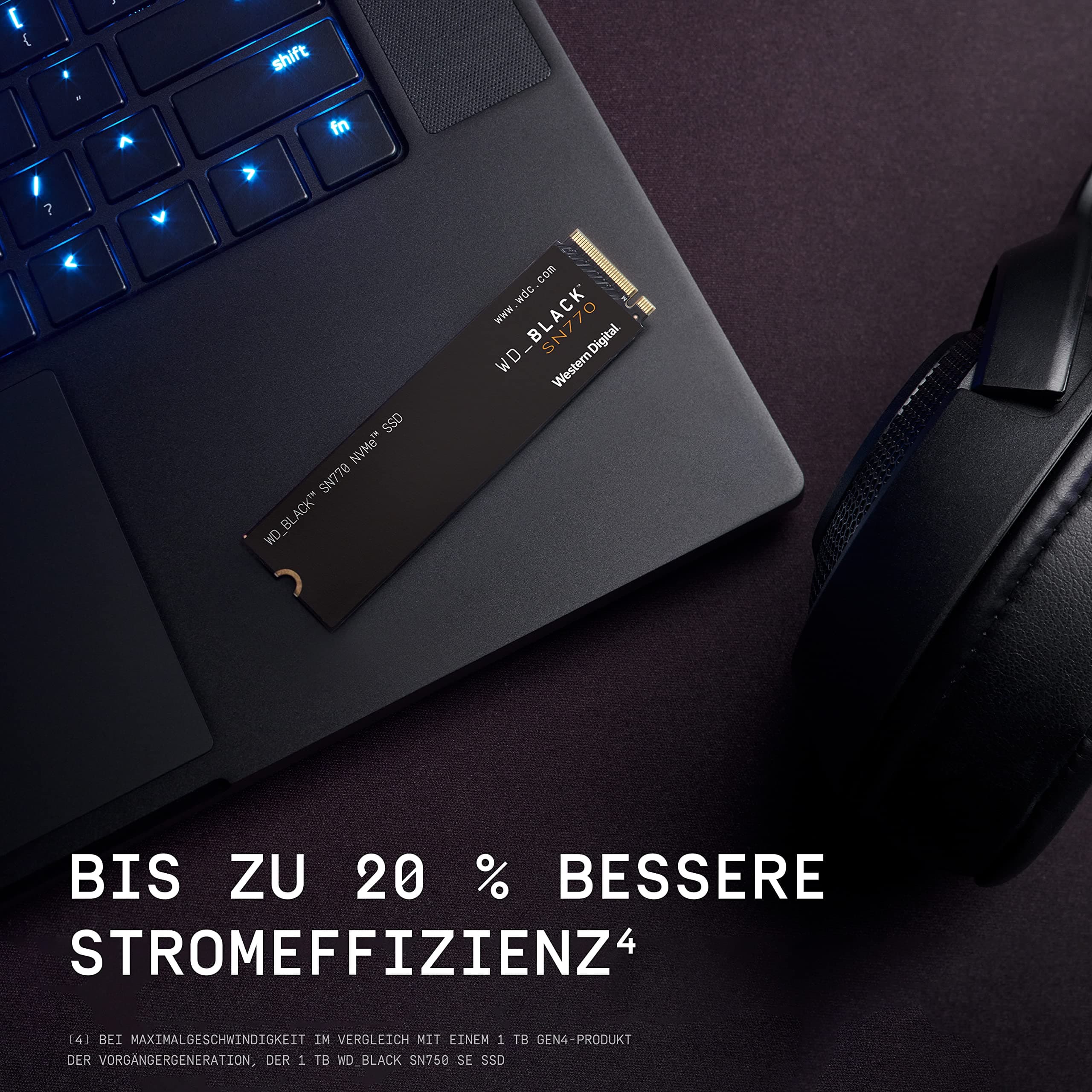 WD_BLACK SN770 NVMe SSD 2 TB (High-Performance, Gaming, PCIe Gen4, M.2 2280, Lesen 5.150 MB/s, Schreiben 4.850 MB/s) Schwarz Bild 7