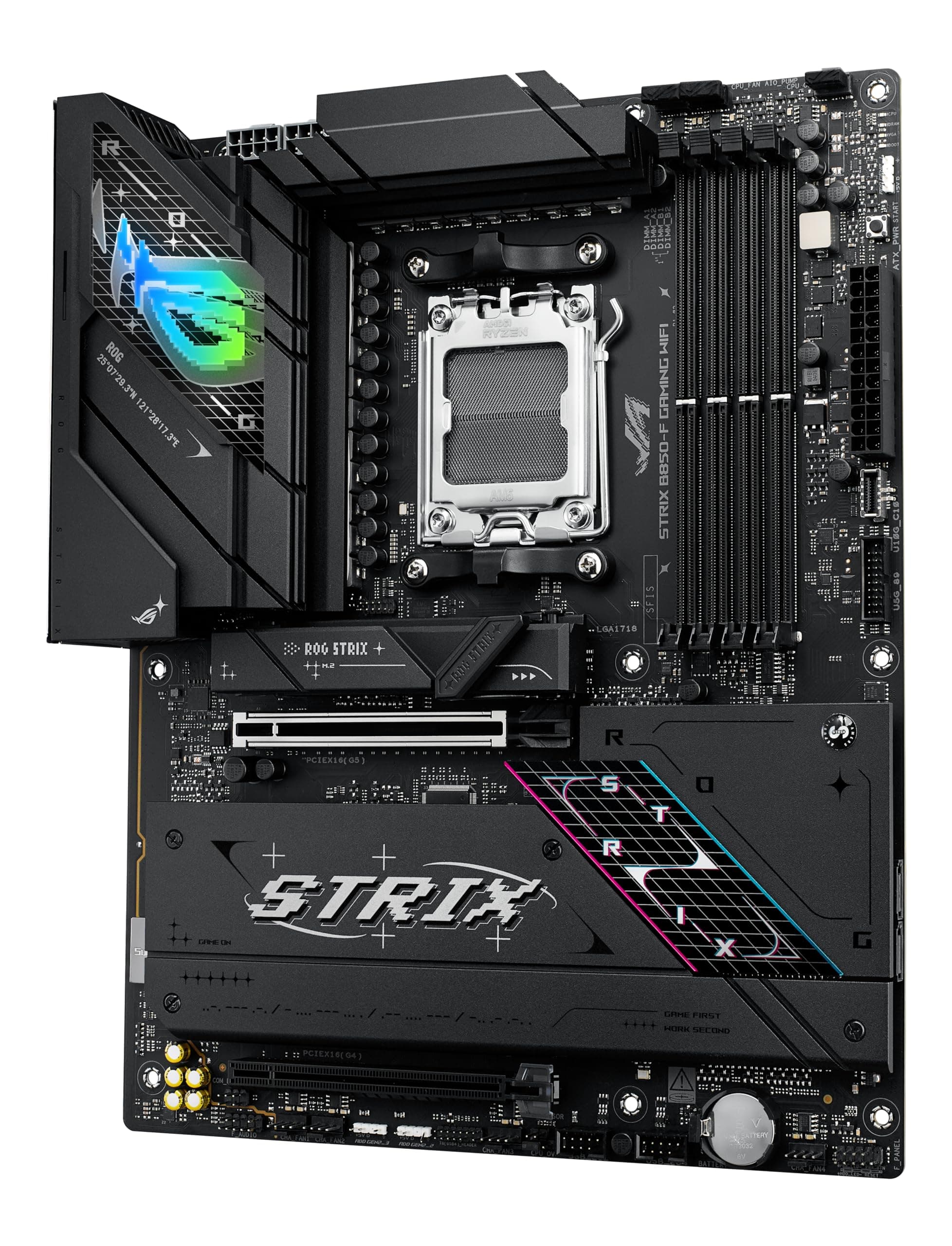 ASUS ROG Strix B850-F Gaming WiFi Mainboard Sockel AMD AM5 (AMD B850, ATX, DDR5 Speicher, PCIe 5.0, WiFi 7, 2X PCIe 4.0 M.2, Aura Sync) Bild 6