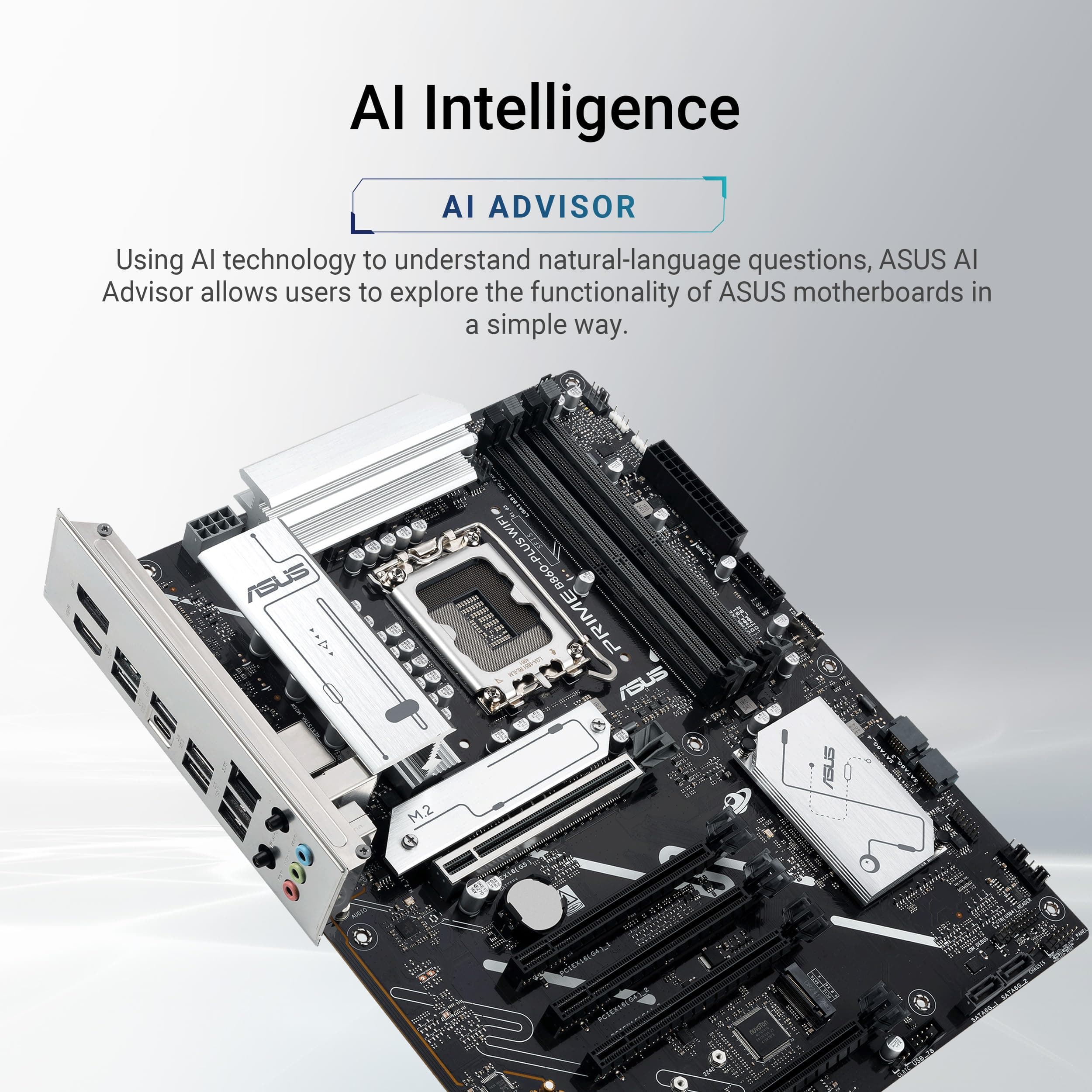 ASUS Prime B860-PLUS WiFi B860 LGA 1851 ATX Motherboard, Intel® Core™ Ultra Series 2 Ready, Advanced AI PC-Ready, 8+1+1+1 Stufen, DDR5, PCIe 5.0, HDMI, USB 20Gbps Type-C®, 2x M.2, WiFi 6E, 2.5GB LAN Bild 3