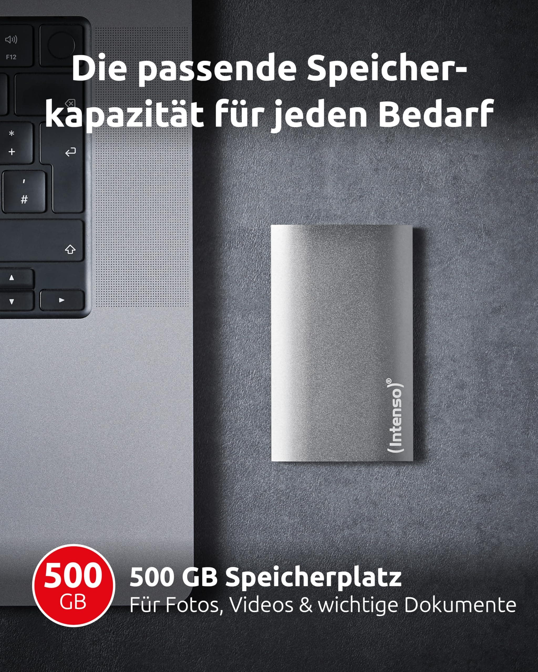 Intenso external SSD 1,8 512GB USB 3.0 Aluminium Premium, Festkörper-Laufwerk Anthrazit 500 GB Bild 7