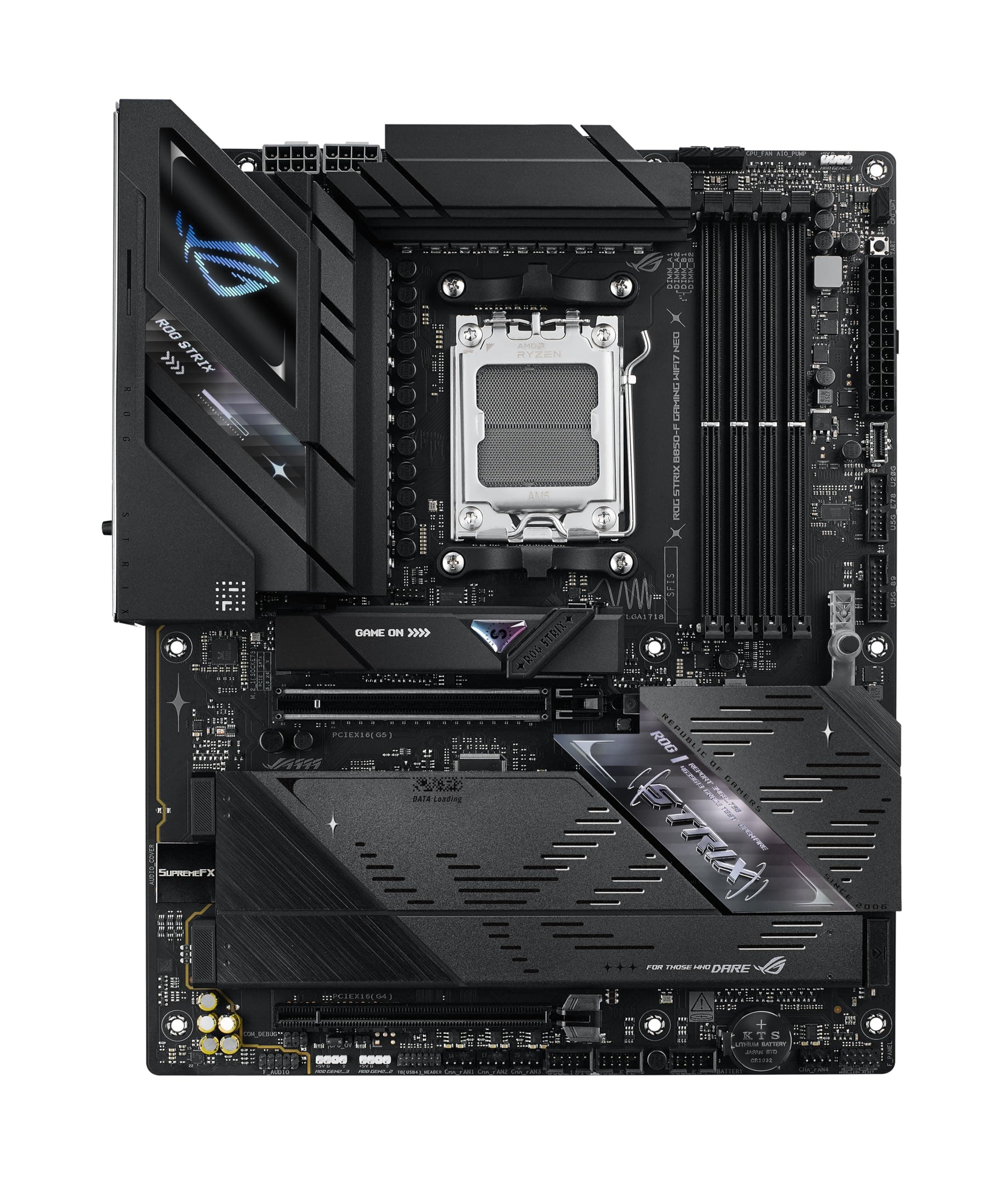 ASUS ROG Strix B850-F GAMING WIFI7 NEO AMD ATX Mainboard (16+2+2 Leistungsstufen, DDR5 Steckplätze, 4x M.2 Steckplätze, PCIe 5.0, 3x USB2.0-Header, USB 20Gbps Typ-C, WiFi 7, Realtek 5G & AuraSync RGB) Bild 2